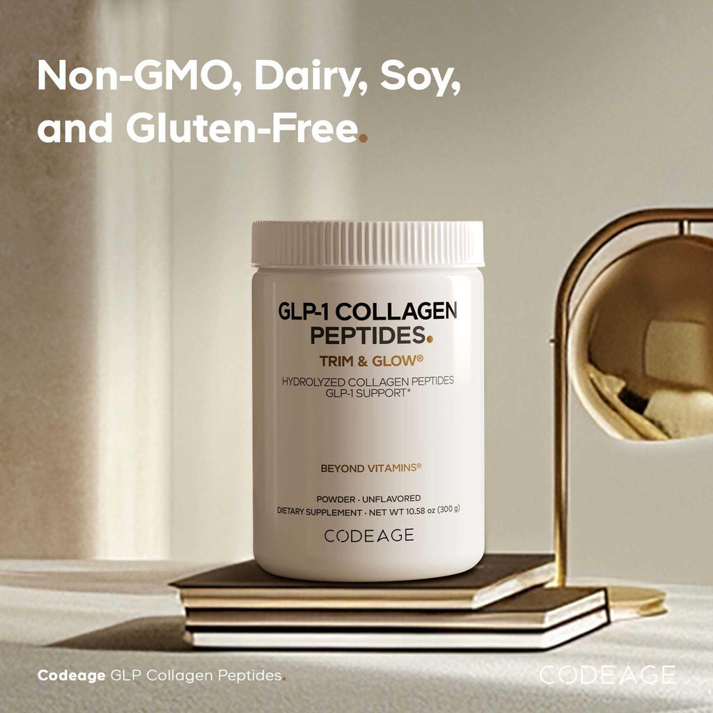 Codeage GLP-1 Collagen Powder Supplement - Nextida GC Collagen Peptides - GLP 1 Support - Hydrolyzed, Grass-Fed, Type I & III, Unflavored - Non-GMO, Gluten-Free, Dairy-Free - 10.58 Oz CodeageBuy Supplements Australia