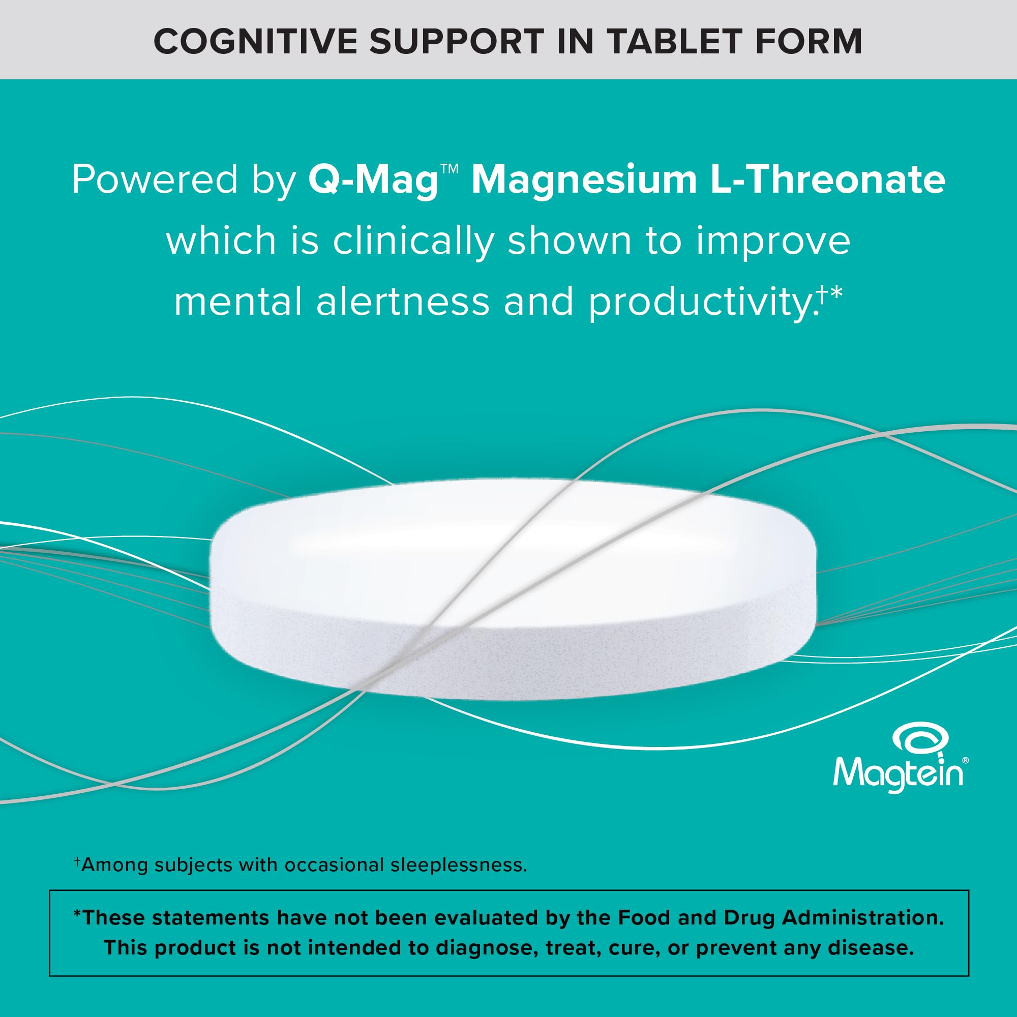 Qunol Q-Mag Magnesium L-Threonate Tablets, 2000mg of Magtein to Help Support Cognitive Performance, Improve Mental Alertness & Productivity, Supports Restful Sleep, High Absorption, 60 Count QunolBuy Supplements Australia