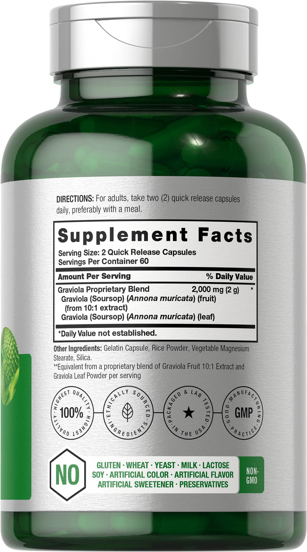 Graviola Extract 2000 mg 120 Capsules With Graviola Proprietary Blend Ingredient HorbäachBuy Supplements Australia