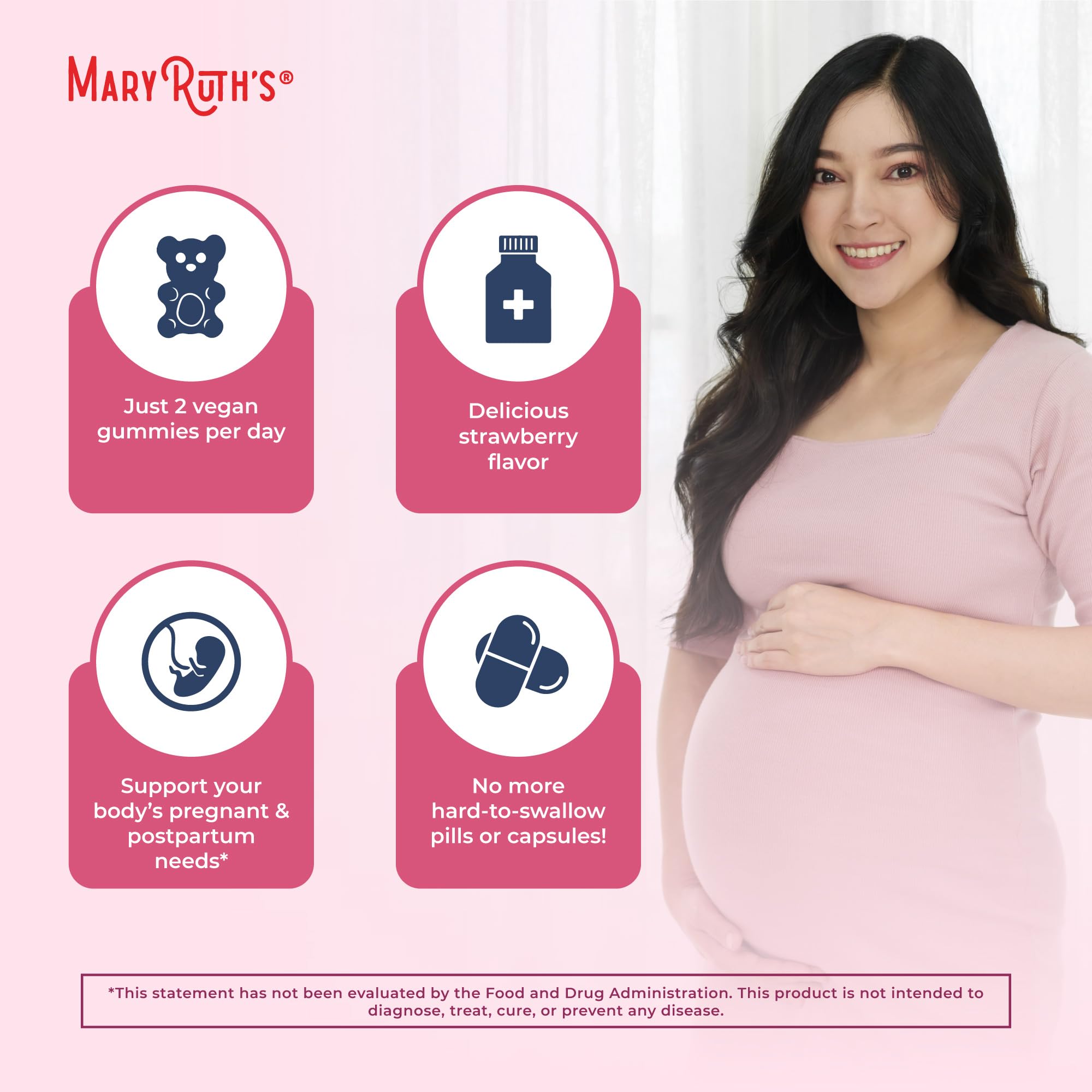 MaryRuth Organics Prenatal Vitamins for Women | USDA Organic Prenatal Gummies | Postnatal Vitamins for Women Breastfeeding | Methylfolate 800 mcg DFE | Iodine | Vegan | Non GMO | 30 Servings MARYRUTH'SBuy Supplements Australia