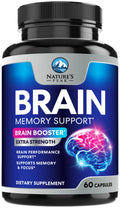 Brain Memory Supplement - 3X Strength Nootropics for Concentration, Clarity & Focus Support - Brain Health Cognitive Vitamins with Bacopa, Phosphatidylserine & DMAE, Brain Booster Pills, 60 Capsules Nature's PeakBuy Supplements Australia