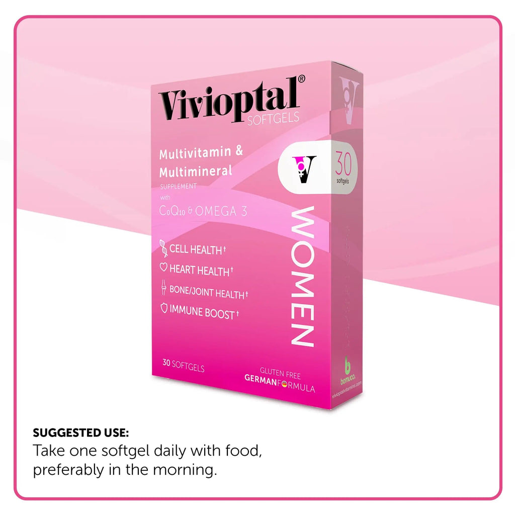 Vivioptal Women, 30 Capsules, CoQ10 & Omega-3, Multivitamin & Multimineral, Gluten Free, German Formula Vivioptal VitaminsBuy Supplements Australia