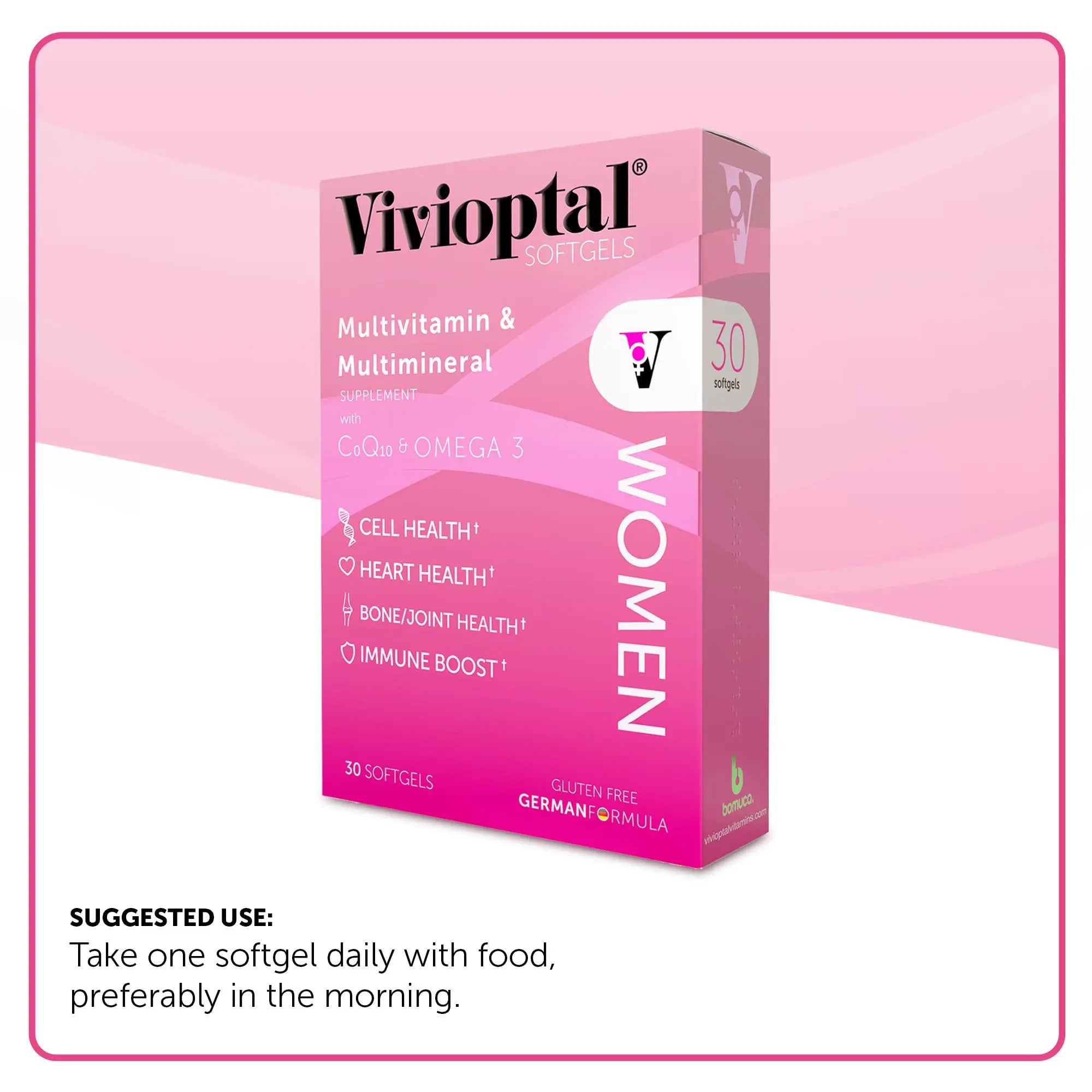 Vivioptal Women, 30 Capsules, CoQ10 & Omega-3, Multivitamin & Multimineral, Gluten Free, German Formula Vivioptal VitaminsBuy Supplements Australia