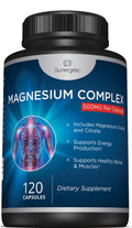 Premium Magnesium Citrate Capsules – Powerful 500mg Magnesium Oxide & Citrate Supplement – Helps Support Healthy Bones, Muscles, Teeth, Energy & Relaxation – 120 Vegetable Capsules SunergeticBuy Supplements Australia