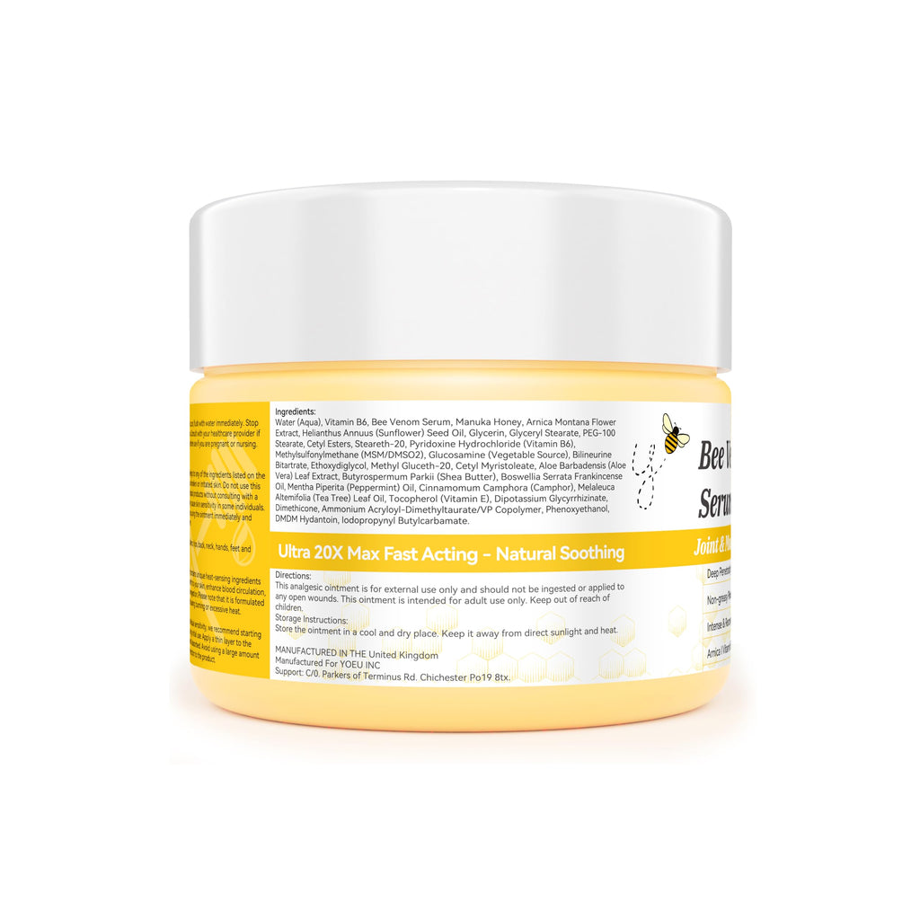 Zealand Bee Venom Professional Serum Treat, Joint & Muscle & Bone Relief Cream Gel- Soothing Effective Relief for Back, Neck, Hand, Foot, Knee, Muscle, Shoulder, Hip, Nerve, Vitamin B6, Aloe Vera, MSM FWNAID MAXBuy Supplements Australia