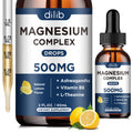 Magnesium Glycinate Liquid Drops, Triple Magnesium Complex Supplement with Citrate, Malate 500mg Ashwagandha, L-Theanine, Vitamin B6 for Sleep, Calm, Stress Relief, Bone, Muscle, Mood - Lemon Flavor dilibBuy Supplements Australia