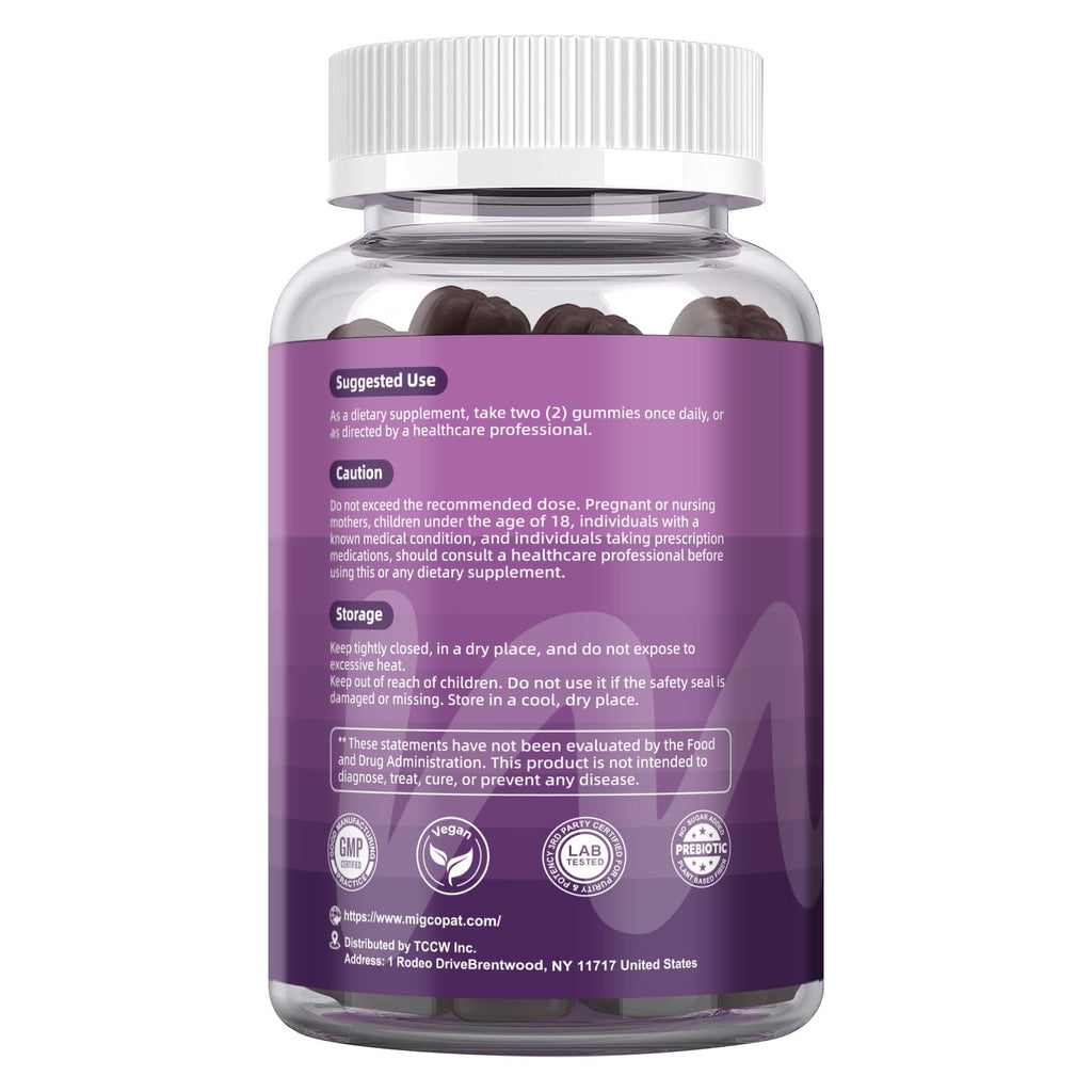 Migcopat Pre Post Probiotics Gummies, Probiotic Prebiotic Postbiotic Digestive Enzymes with Fiber, 120 Billion CFU Probiotics Complete Gut Support, Sugar Free