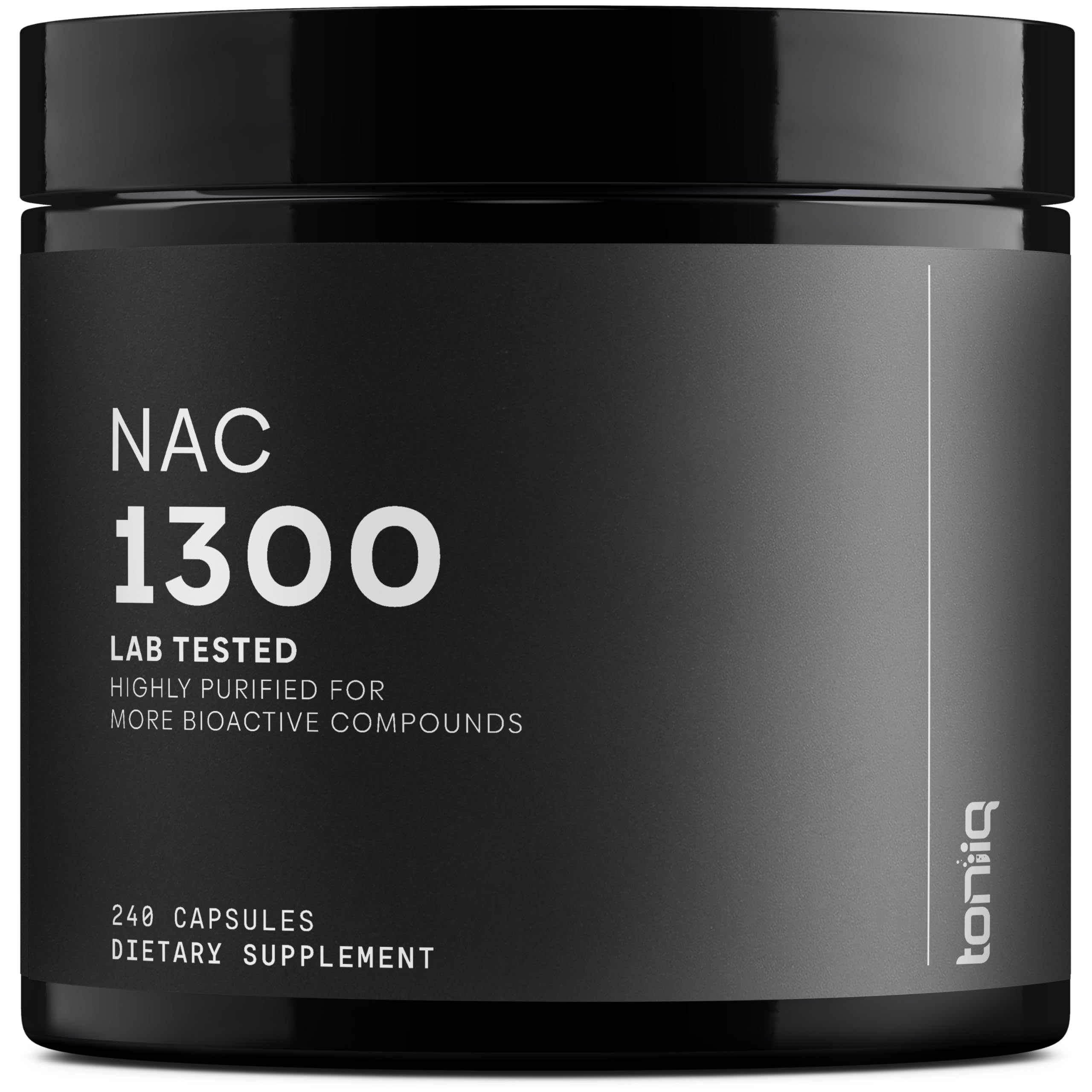 Toniiq 1300mg NAC - 4 Month Supply - Min. 98%+ Tested Purity - Ultra High Strength Bioavailable NAC Cysteine Supplement - 240 Vegetarian N Acetyl Cysteine