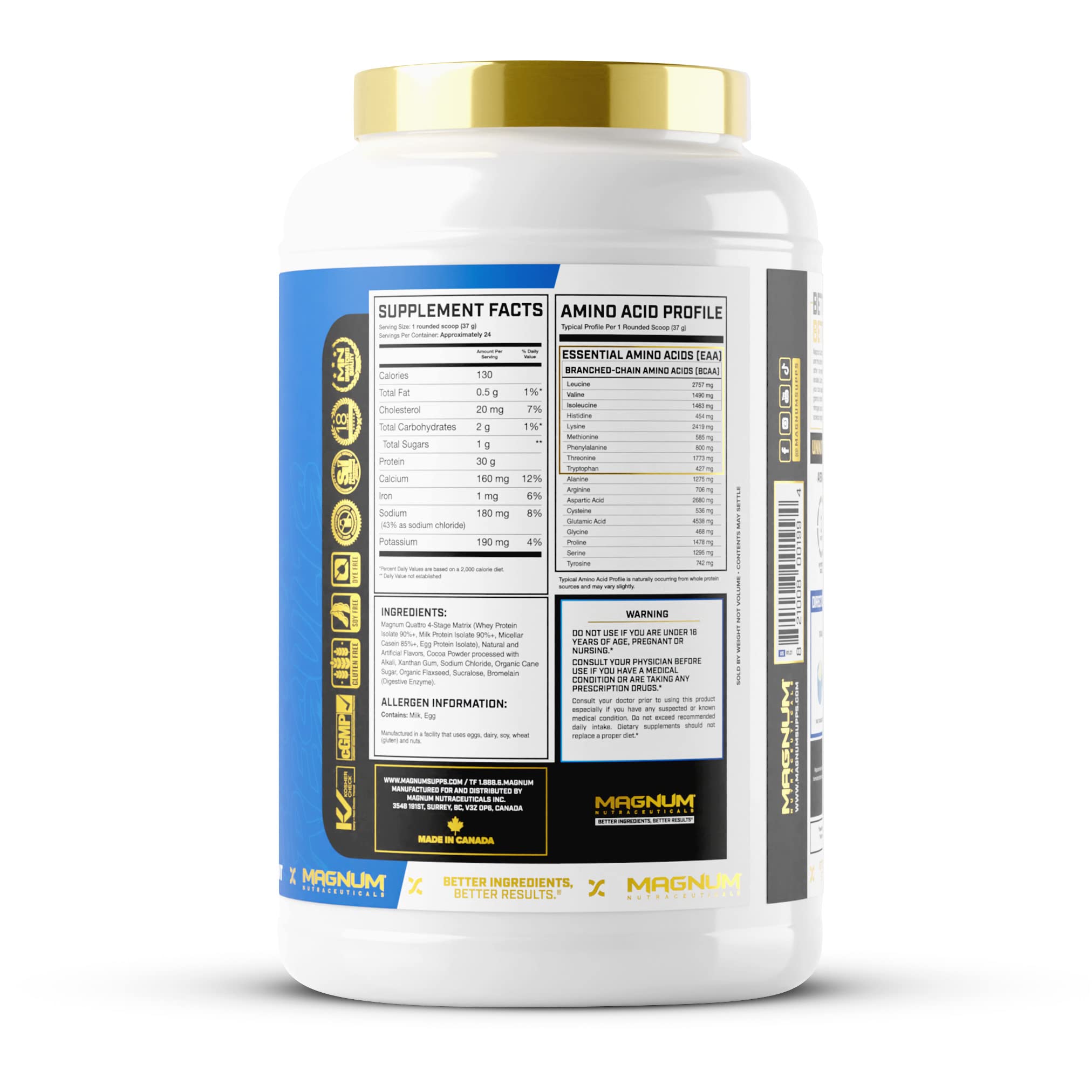 Magnum Nutraceuticals Quattro -, Peanut Butter Cups, 2LB - May Support Muscle Growth & Recovery