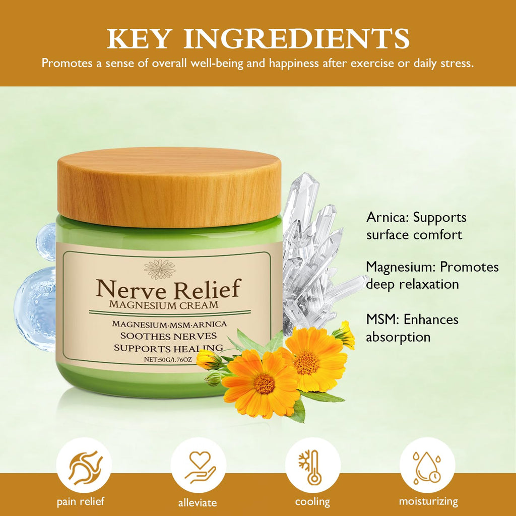 Vincofoo Nerve Relief Magnesium Cream with MSM & Arnica, Soothes Nerves & Daily Soothing Support VincofooBuy Supplements Australia
