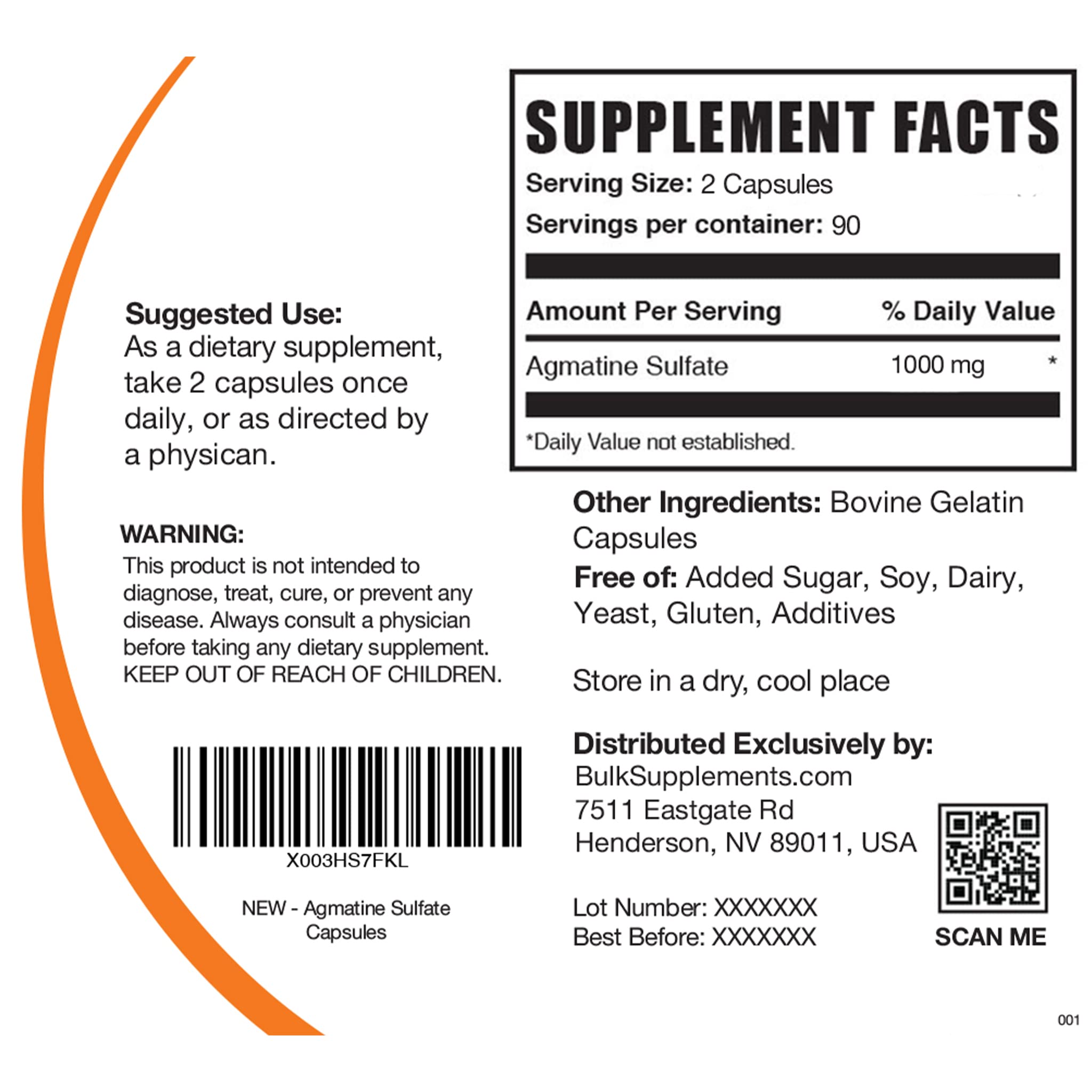 BULKSUPPLEMENTS.COM Agmatine Sulfate Capsules - Supplement for Nitric Oxide BULKSUPPLEMENTS.COMBuy Supplements Australia