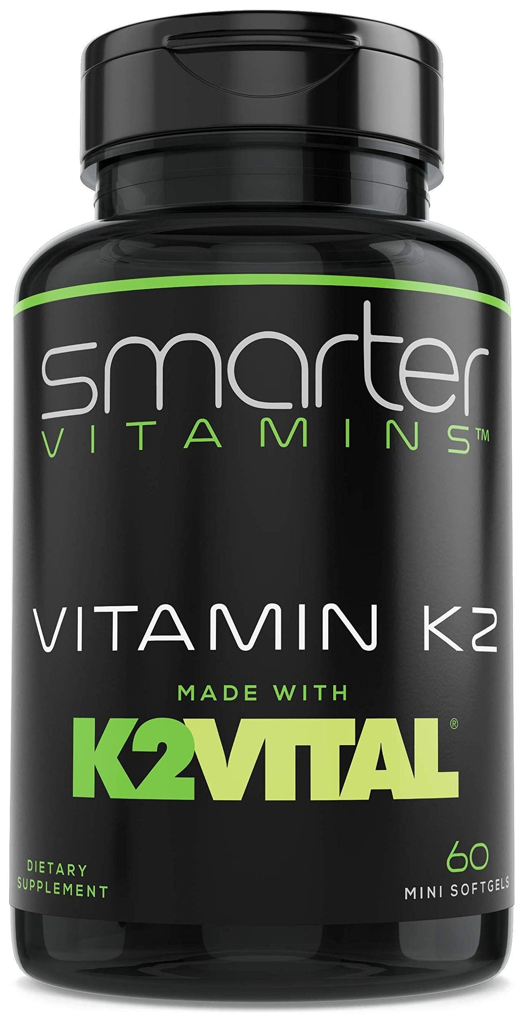 Smarter Vitamin K2 MK7 100mcg, Made with K2VITAL and Kale, 60 Liquid Softgels SmarterVitamins buy supplements Au