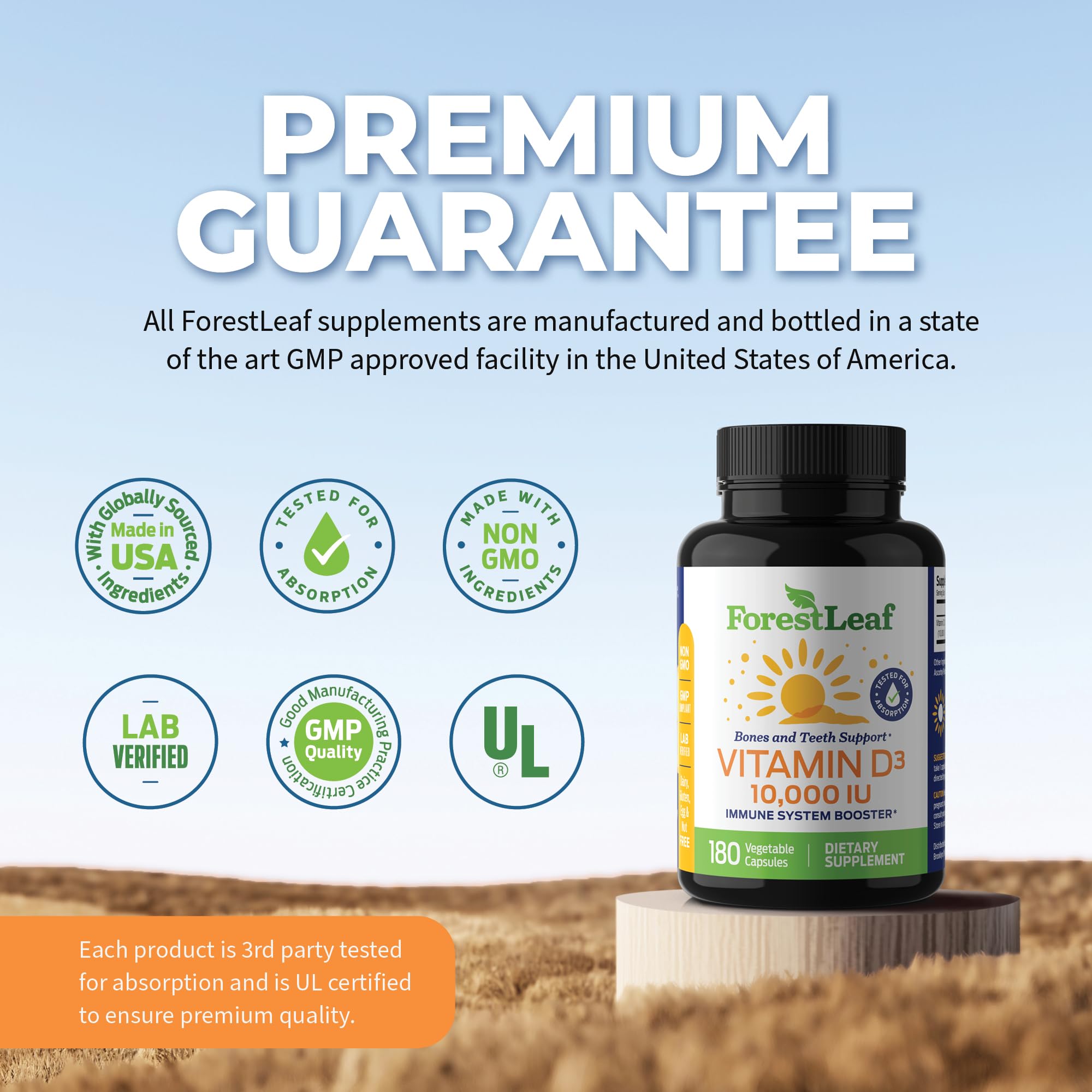 ForestLeaf - Vitamin D3 IU Weekly Supplement - Vitamin D Capsules