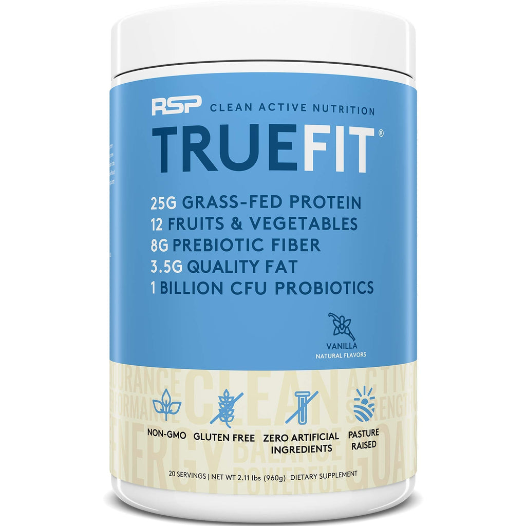 RSP NUTRITION TrueFit Protein Powder (Vanilla 2 LB) with AminoLean Pre Workout Energy (Pink Lemonade 30 Servings)