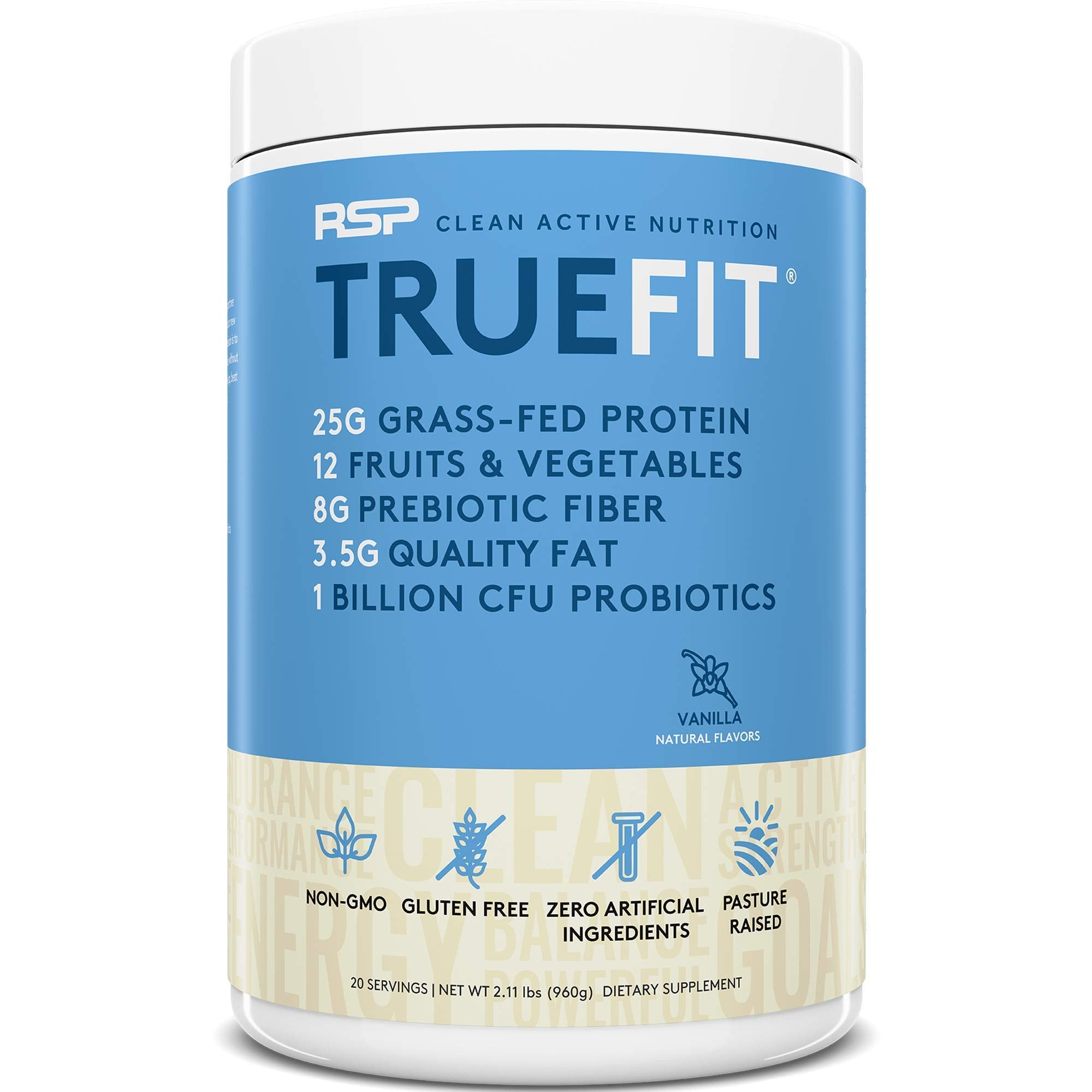 RSP NUTRITION TrueFit Protein Powder (Vanilla 2 LB) with AminoLean Pre Workout Energy (Pink Lemonade 30 Servings)