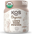 KOS Organic Lion's Mane Powder - Natural Nootropic Superfood - Vegan Functional Mushroom, Plant Based, USDA Certified, Non-GMO, Soy & Gluten-Free - 104 Servings KOS buy supplements Au