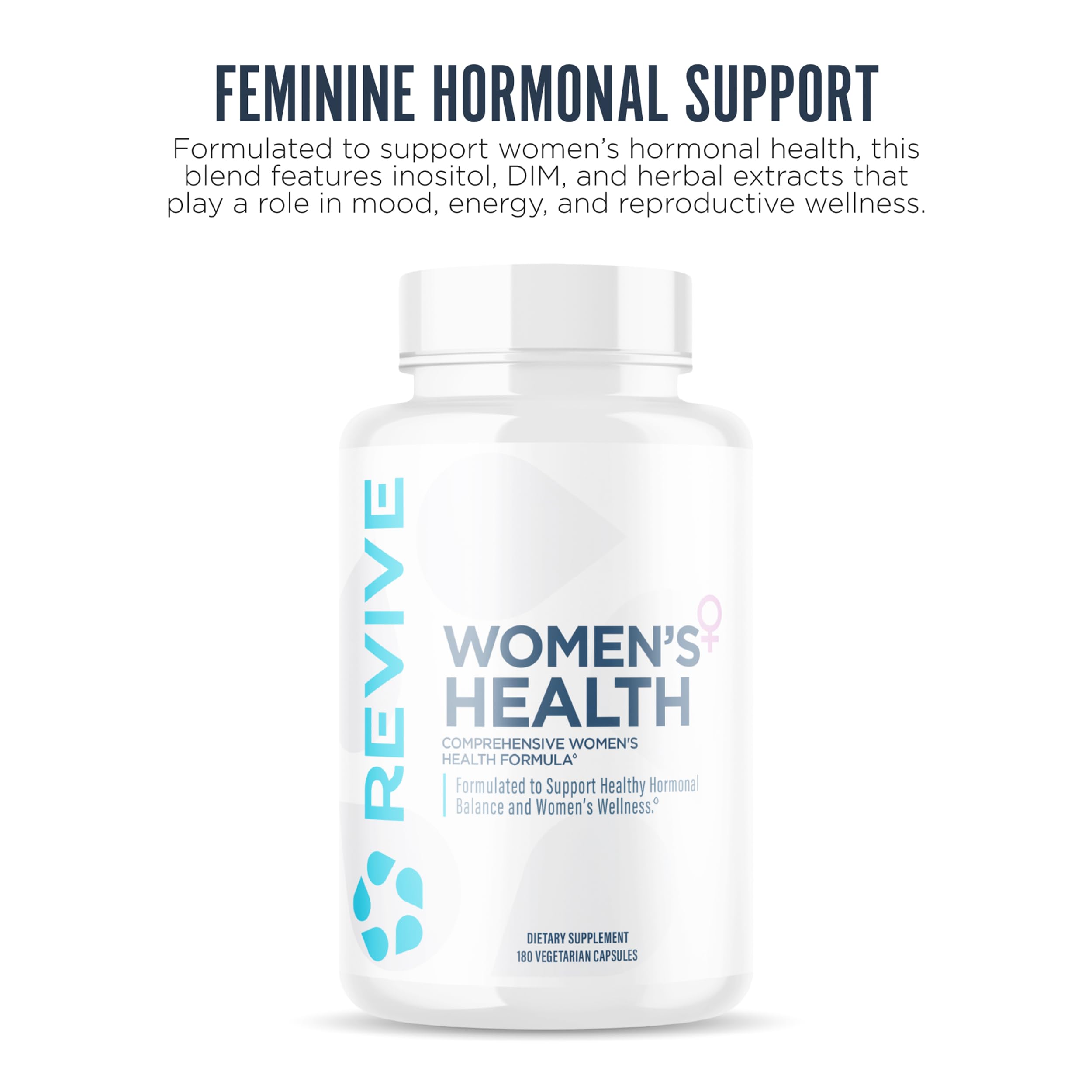 Revive MD Hormone Balance for Women – Hormone Support Supplement w/Myo-Inositol, Chaste Berry, DIM, Vitamins C & E, Evening Primrose Oil – Health & Hormonal Balance (180 Capsules, 30 Servings) ReviveBuy Supplements Australia