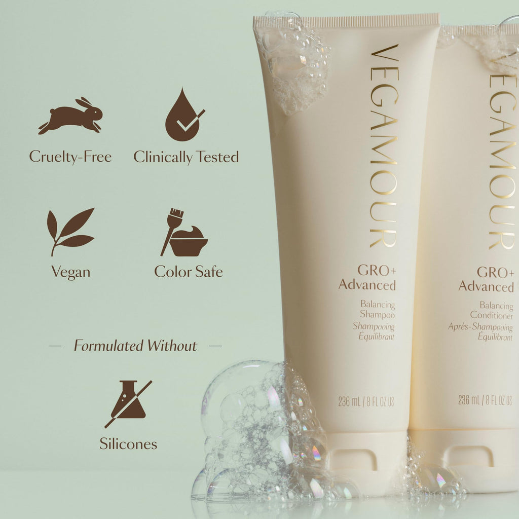 VEGAMOUR GRO+ Advanced Balancing Shampoo and Conditioner Kit | Removes Buildup, Hydrates the Scalp and Softens Strands | For Severe Signs of Thinning | Color Safe, Vegan, Cruelty-Free (8 Fl Oz each) VEGAMOURBuy Supplements Australia