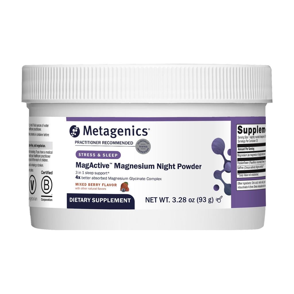 Metagenics MagActive Magnesium Night Powder - Sleep Support Supplement - Aids Healthy Sleep-Wake Cycle - Contains Magnesium, Passionflower & Saffron - Melatonin Free - 93 g, Mixed Berry Flavor MetagenicsBuy Supplements Australia