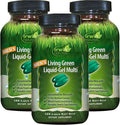 Irwin Naturals Men's Living Green Liquid-Gel Multi - 70 Essential Nutrients, Full-Spectrum Vitamin Supplements for Men, Wholefood Blend - Promotes Brain & Adrenal Support - 120 Soft-Gels (3 Pack) Irwin NaturalsBuy Supplements Australia