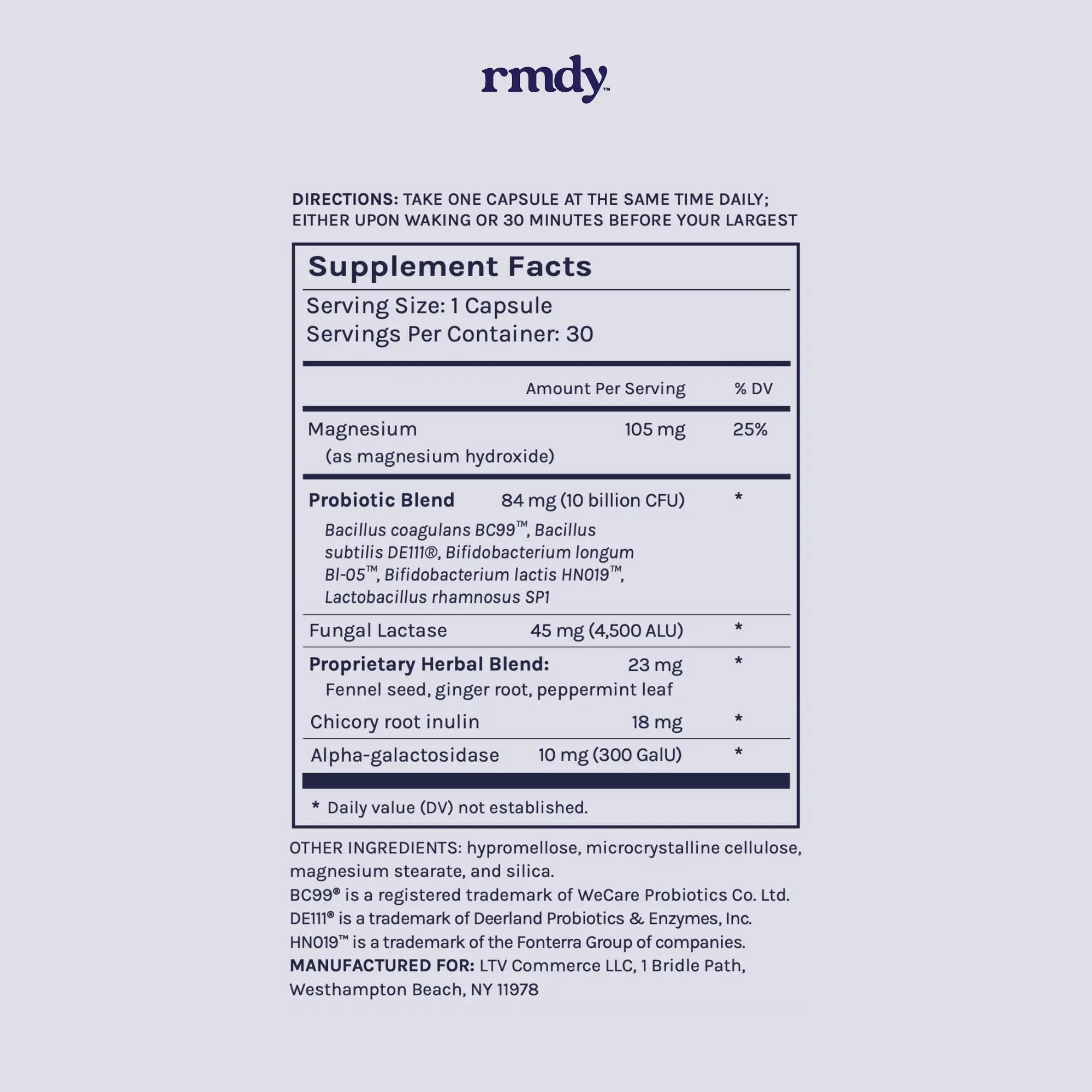 rmdy Constipation, Bloating, & Gas Relief | Relief from Diarrhea, & IBS | Probiotic for Digestive Health & Gut | 30 Capsules rmdyBuy Supplements Australia