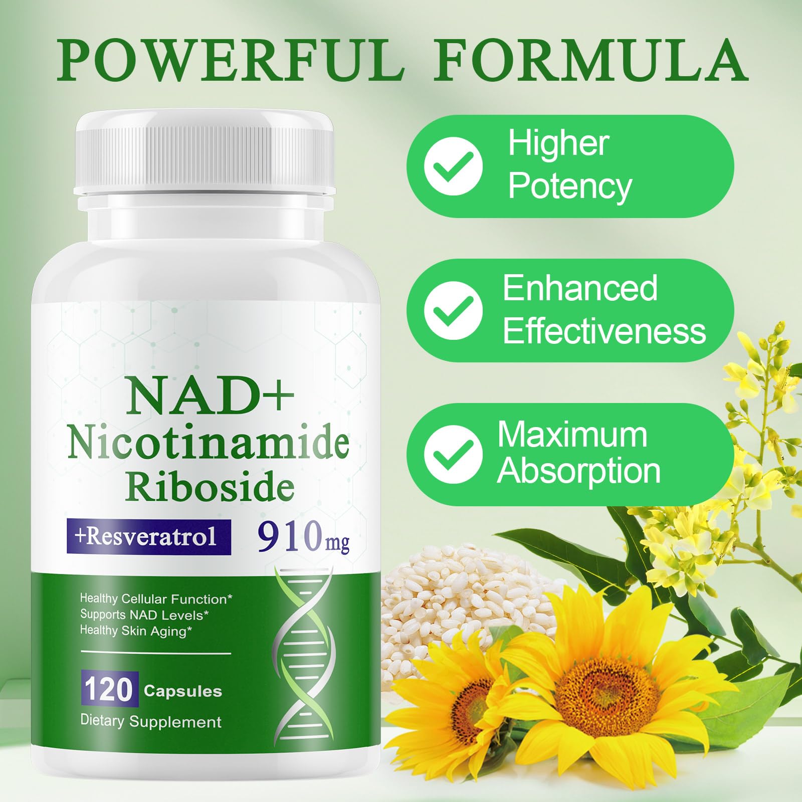 A r b c r n 120 Capsules NAD+ Supplement,NAD Nicotinamide Riboside Resveratrol 910mg for Men and Women, NR Supplement for Energy Anti-Aging Focus A r b c r nBuy Supplements Australia
