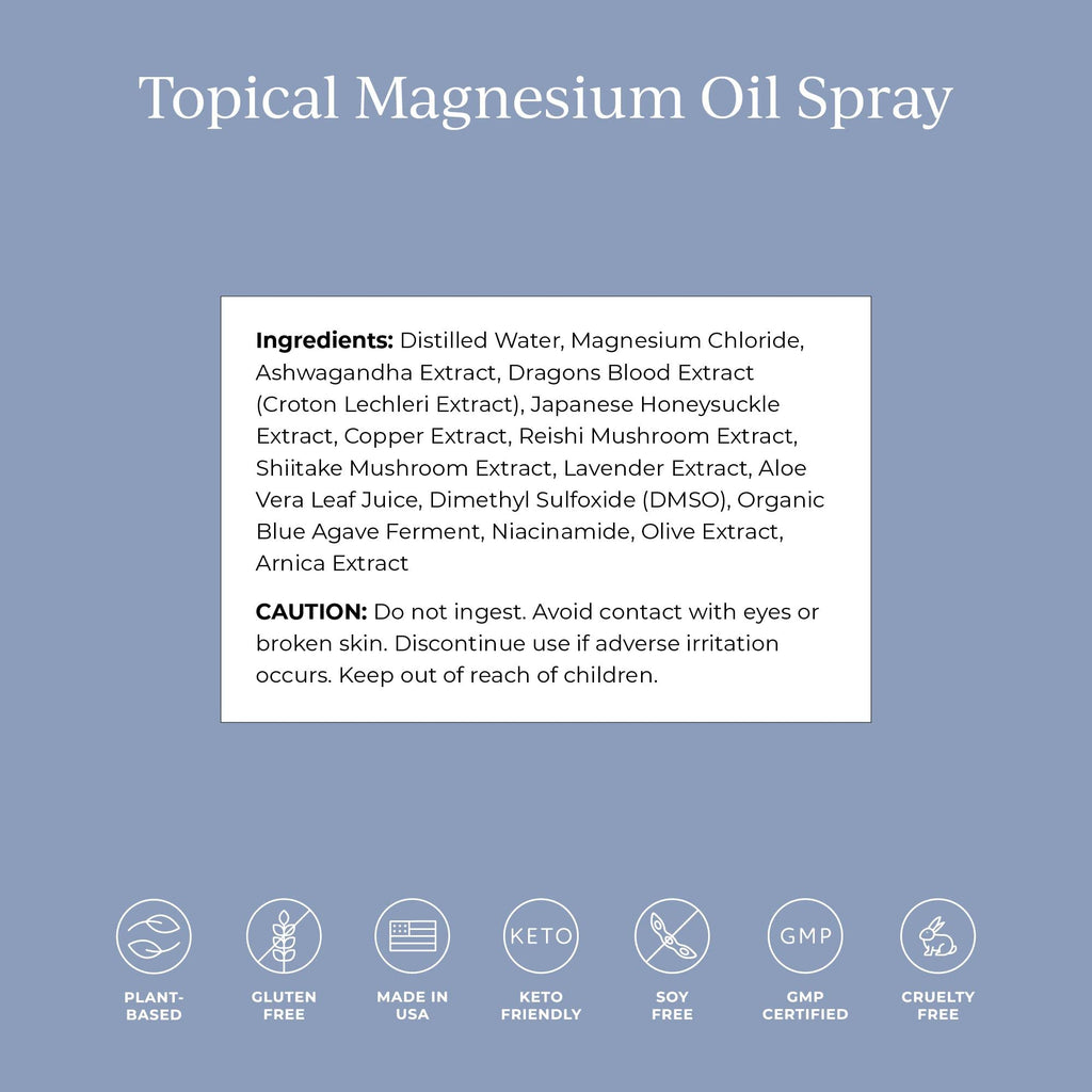 CYMBIOTIKA Topical Magnesium Oil Spray for Body, USA Made, Supplement for Leg Cramps, Muscle, Joint Health & Sleep Support, Includes Magnesium Chloride, Lavender Extract, Aloe Vera - Skin Applicator CYMBIOTIKABuy Supplements Australia