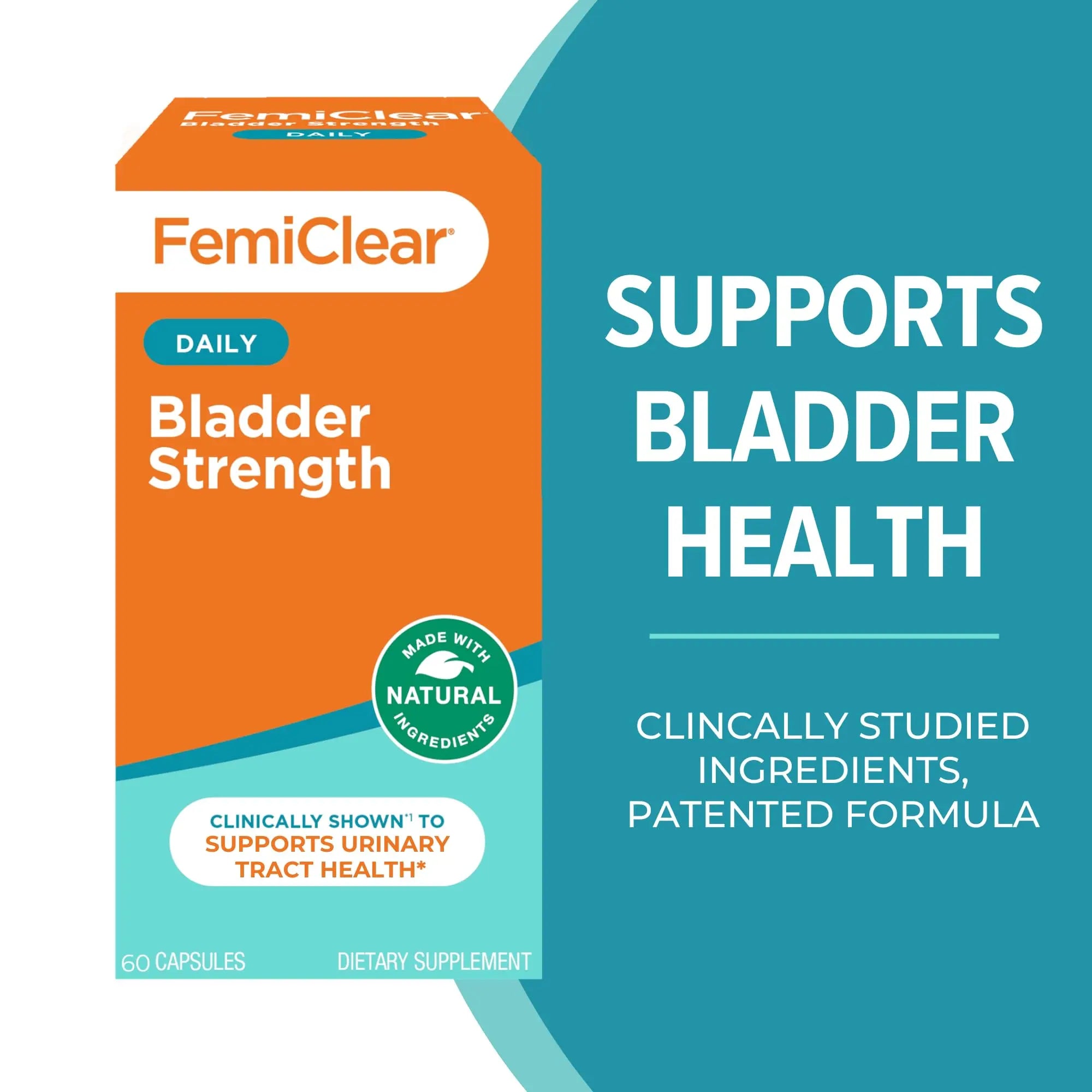 FemiClear Bladder Strength Supplement | Bladder Control & Wellness | 60 Capsules, 30 Day Supply | Made with Natural Ingredients | for Women & Men FemiClearBuy Supplements Australia