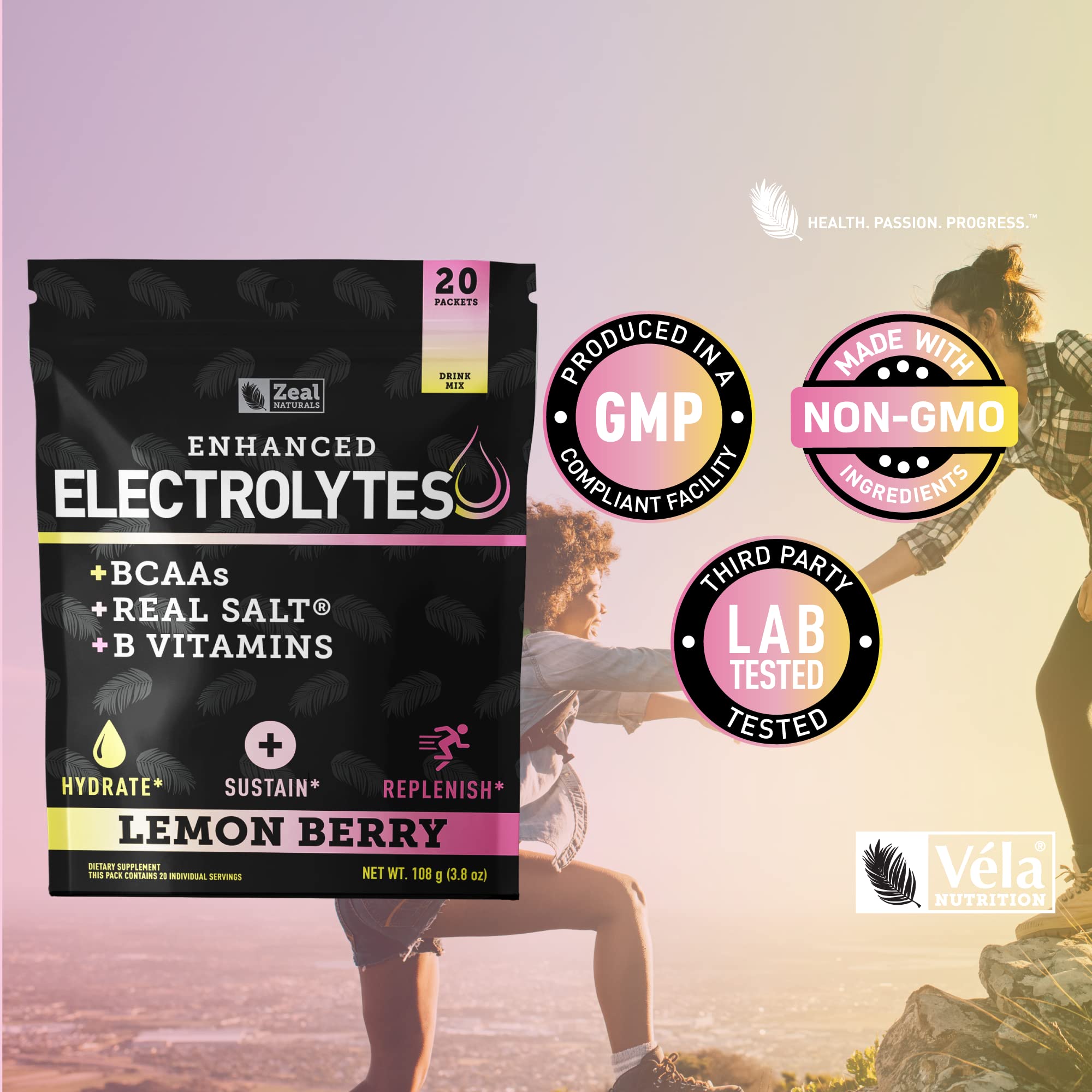 Enhanced Powder Stick Packs (Lemon Berry - 20 Packets) Sugar Free + BCAA B-Vitamins Zeal NaturalsBuy Supplements Australia