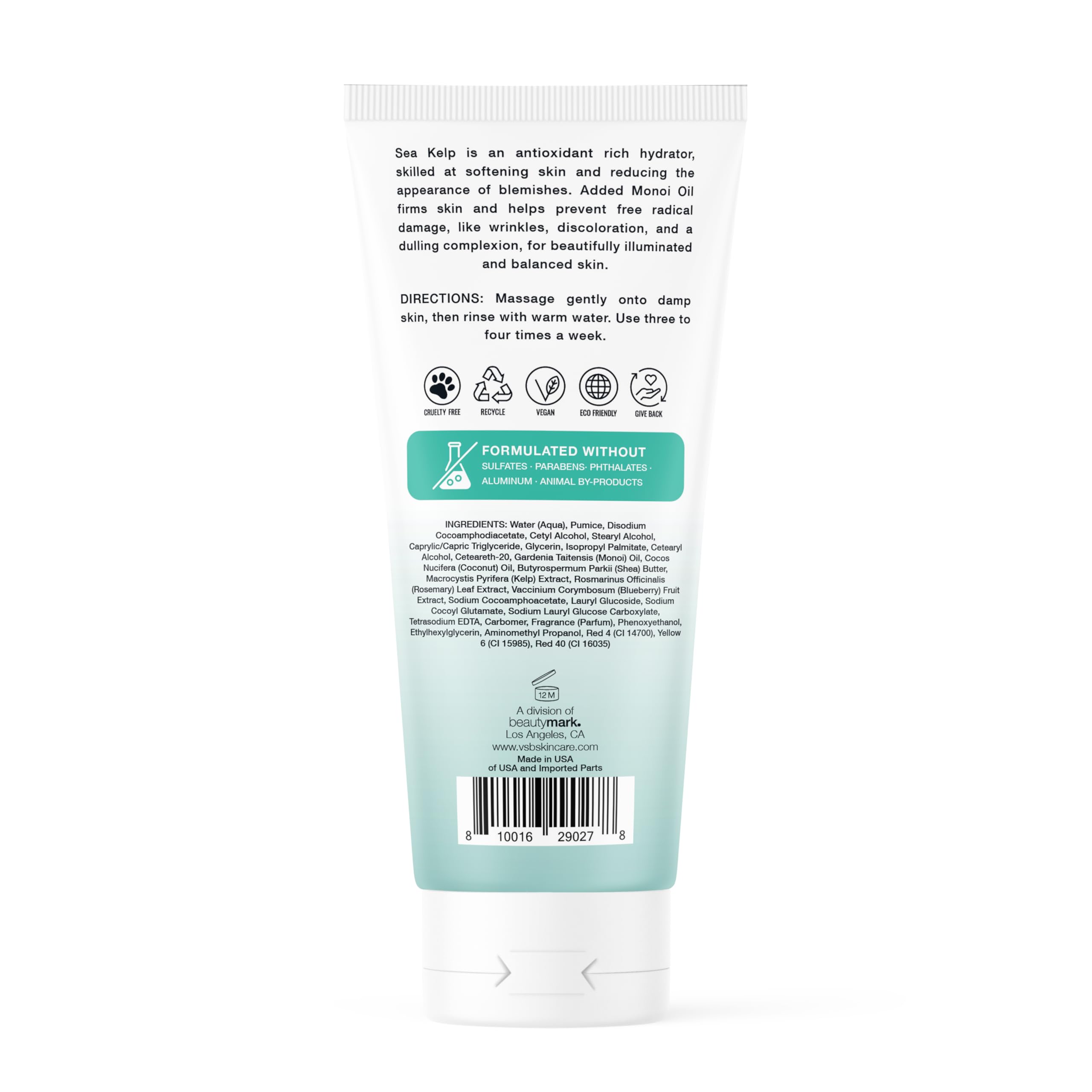 Exfoliating Face Scrub with Monoi Oil & Sea Kelp – Clarifying & Firming Facial Exfoliator with Natural Pumice – Vegan, Paraben-Free, 5.1 fl oz VITAMINS AND SEA BEAUTY buy supplements Au