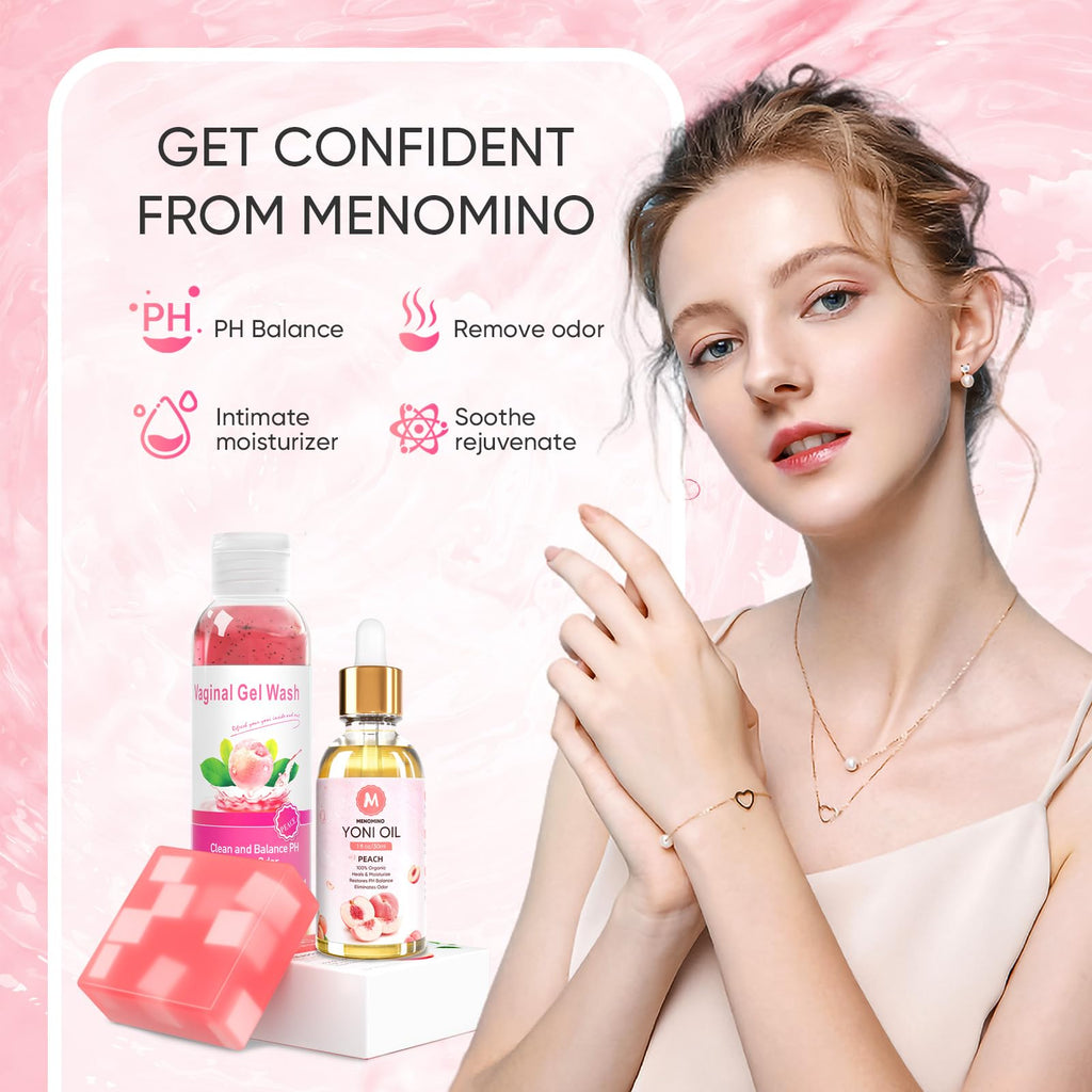 Feminine Wash & Yoni Oil & Yoni Soap Bar Set for Women, 1 Fl.Oz Natural Feminine Oil, Feminine MENOMINOBuy Supplements Australia