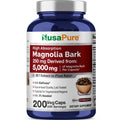NusaPure Magnolia Bark 20:1 Extract, 250 mg Equivalent to 5,000 mg 200 Vegan Vegetarian Capsules Non-GMO NusaPureBuy Supplements Australia