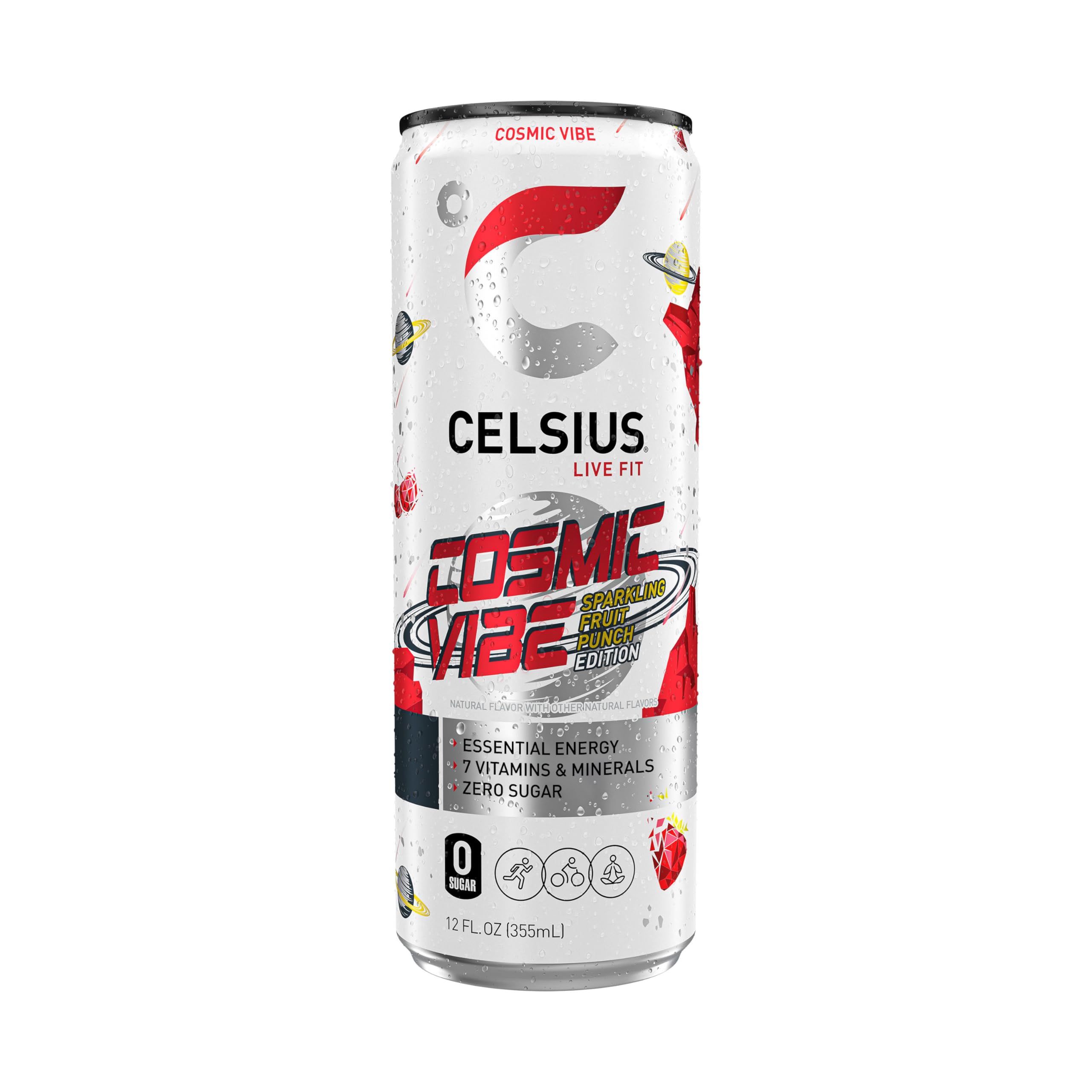 CELSIUS Sparkling Cosmic Vibe, Functional Essential Energy Drink 12 Fl Oz (Pack of 12) CELSIUSBuy Supplements Australia