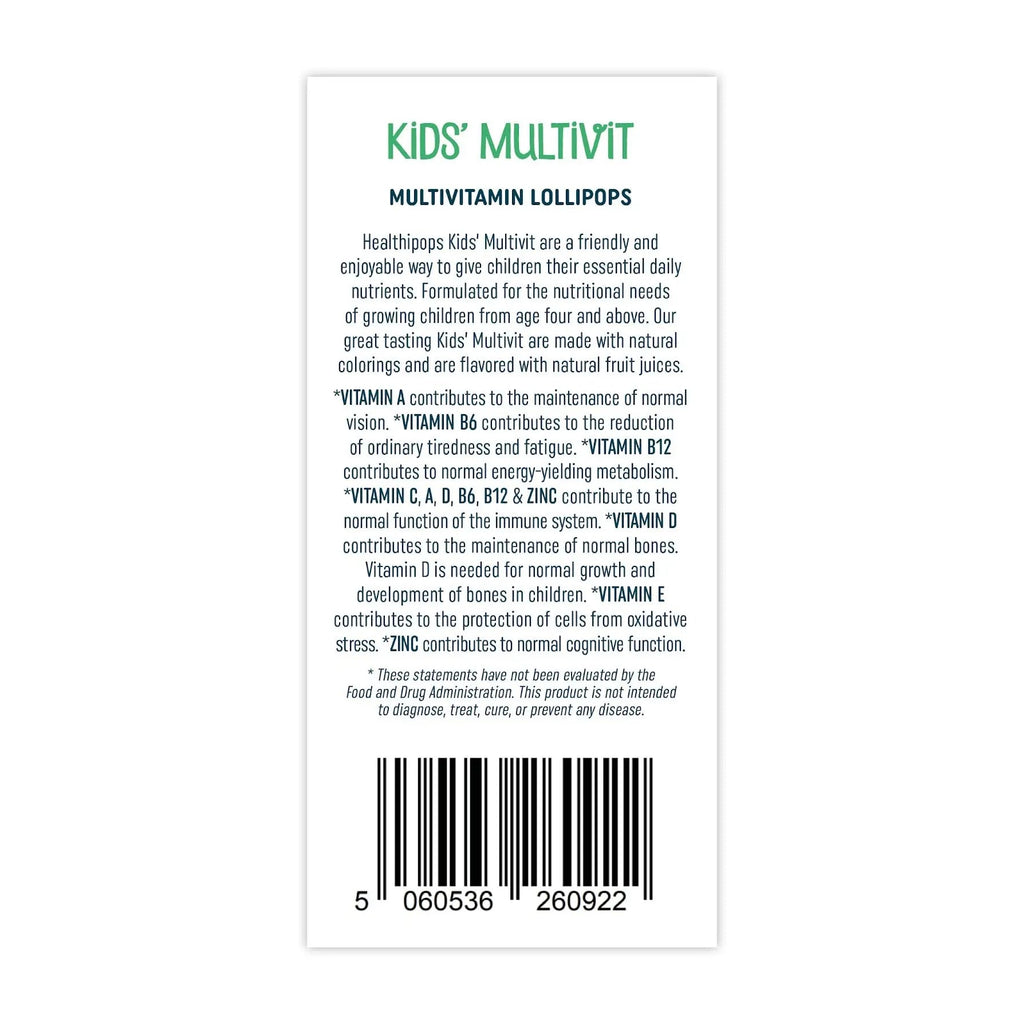 Healthipops Kids Multivitamin Lollipops (6-Pack) Healthipops Vitamin & Mineral LollipopsBuy Supplements Australia