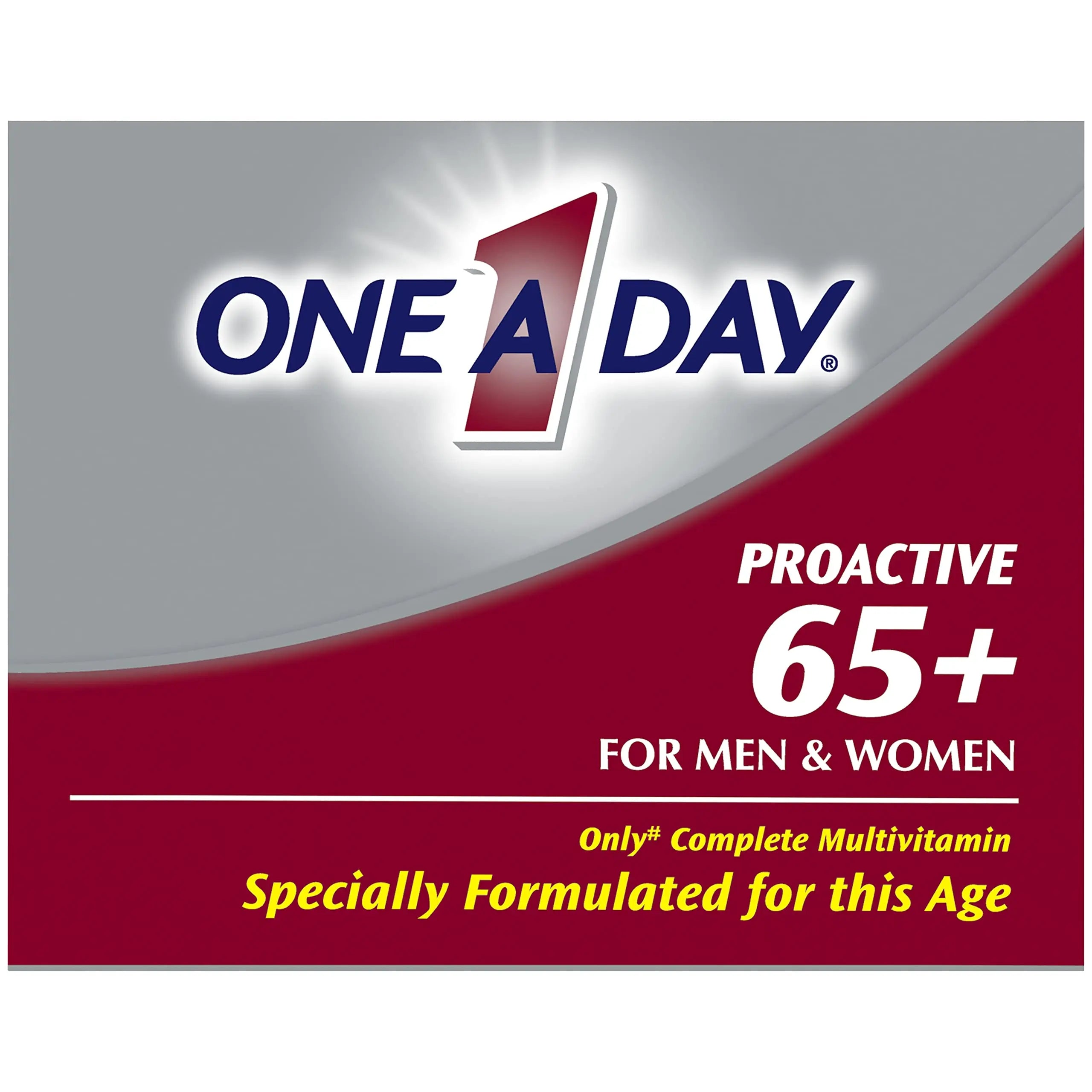 ONE A DAY Proactive 65+, Mens & Womens Multivitamin, Supplement with Vitamin A, Vitamin C, Vitamin D, and Zinc for Immune Health Support ONE A DAY