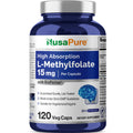 NusaPure L Methylfolate 15mg, 120 Veggie Capsules, Bioperine & Vegan NusaPureBuy Supplements Australia