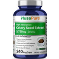 NusaPure Celery Seed Capsules 10:1 Extract, 375 mg Equivalent to 3750mg, 240 Veggie Caps, Non-GMO, Vegan NusaPureBuy Supplements Australia