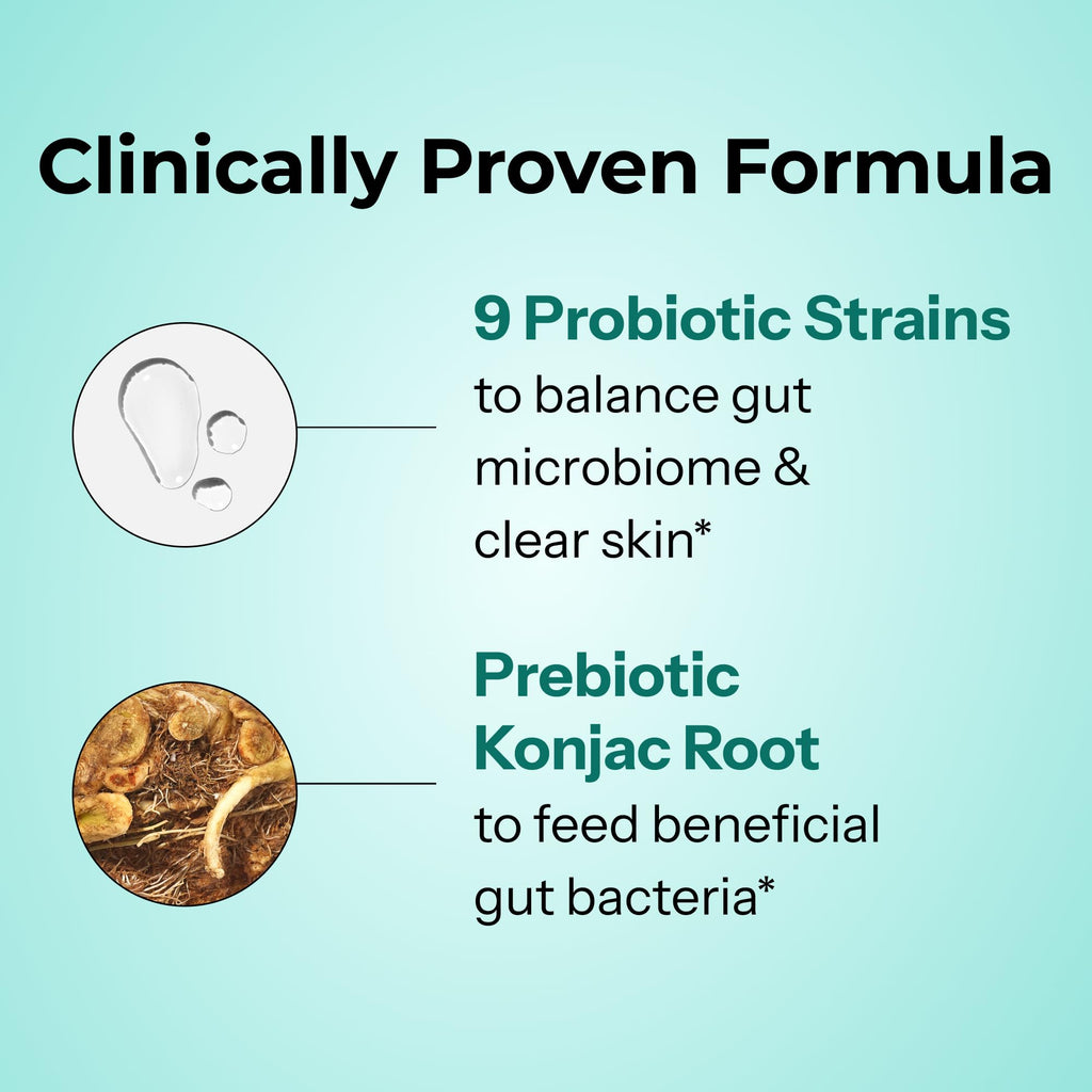 HUM Skin Squad Probiotics for Women and Men, Skin Care Supplement for Clear Complexion & Gut Health Support, Microbiome Prebiotic & Probiotic Supplement for Breakouts, Digestive Health, 60 Capsules HUMBuy Supplements Australia