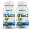 Natural Cure Labs L-Lysine with Monolaurin 600mg 1:1 Ratio, 2 Pack, 200 Capsules Natural Cure Labs buy supplements Au