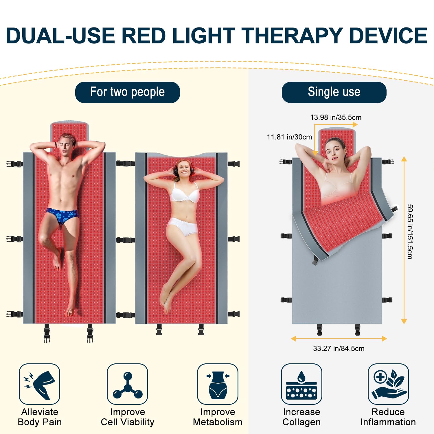 Red Light Therapy for Body - Full Body Red Light Therapy Mat, 71.0x33.30in, 2570Pcs 660nm KaoudtBuy Supplements Australia