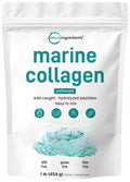 Micro Ingredients Marine Collagen Peptides Powder, 1 lb | Type I Marine Collagen + Natural Protein | Wild-Caught Fish Source