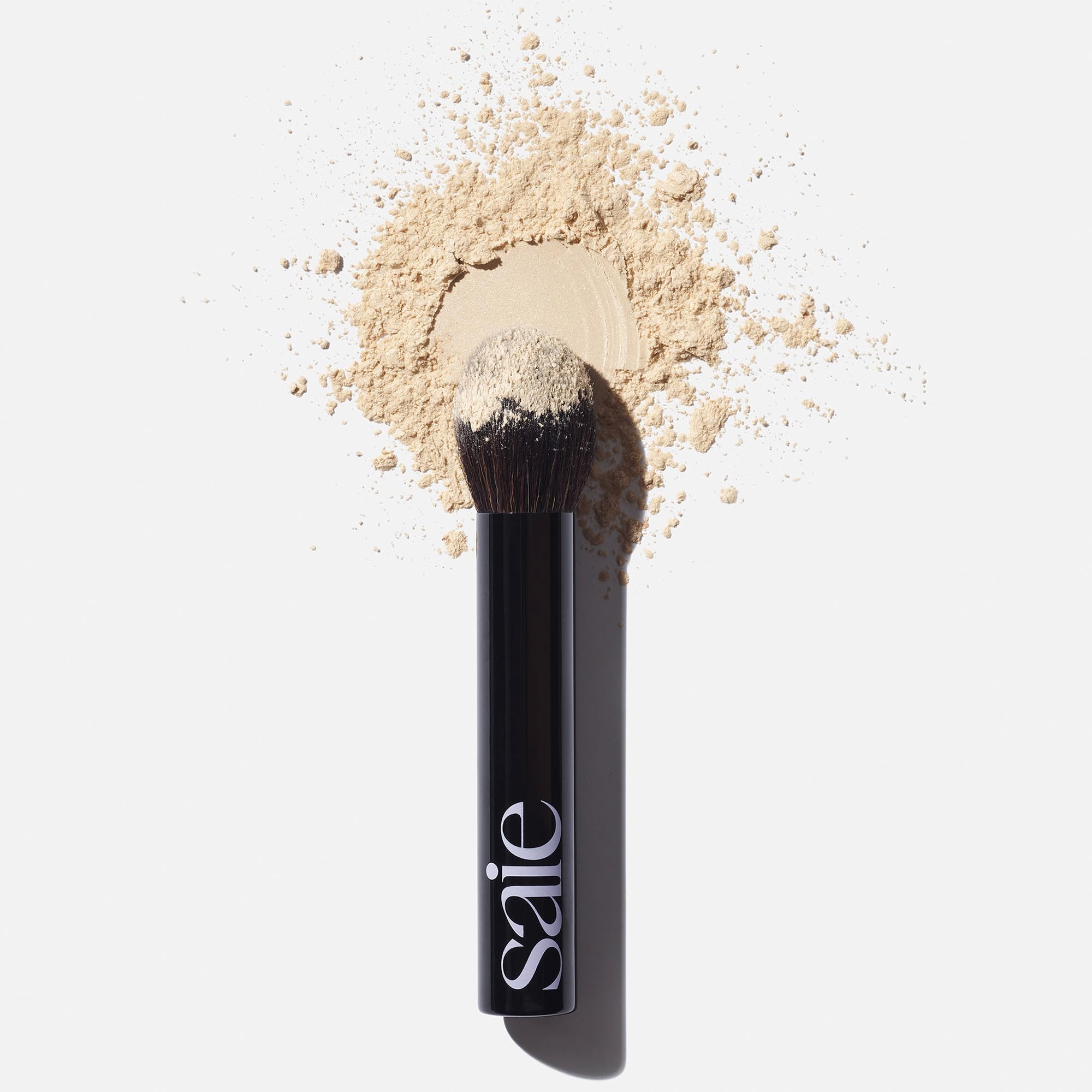 Saie Face Powder Duo, Medium - The Fluffy Brush, Soft, Multi-Use Targeted Powder Brush With Tapered Tip & Airset Radiant Loose Setting Powder, Translucent Medium (0.14 oz) - Vegan, Cruelty-Fee SaieBuy Supplements Australia