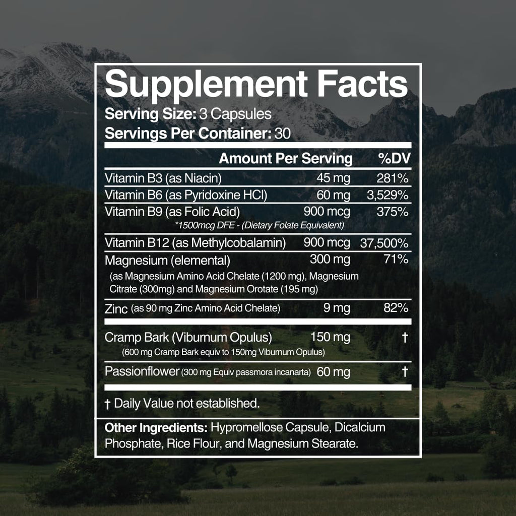 Active Mg Magnesium Supplement – 300mg Elemental Magnesium + Zinc & B Vitamins – Muscle & Nerve Support – 90 Vegan Capsules Migraine StopBuy Supplements Australia