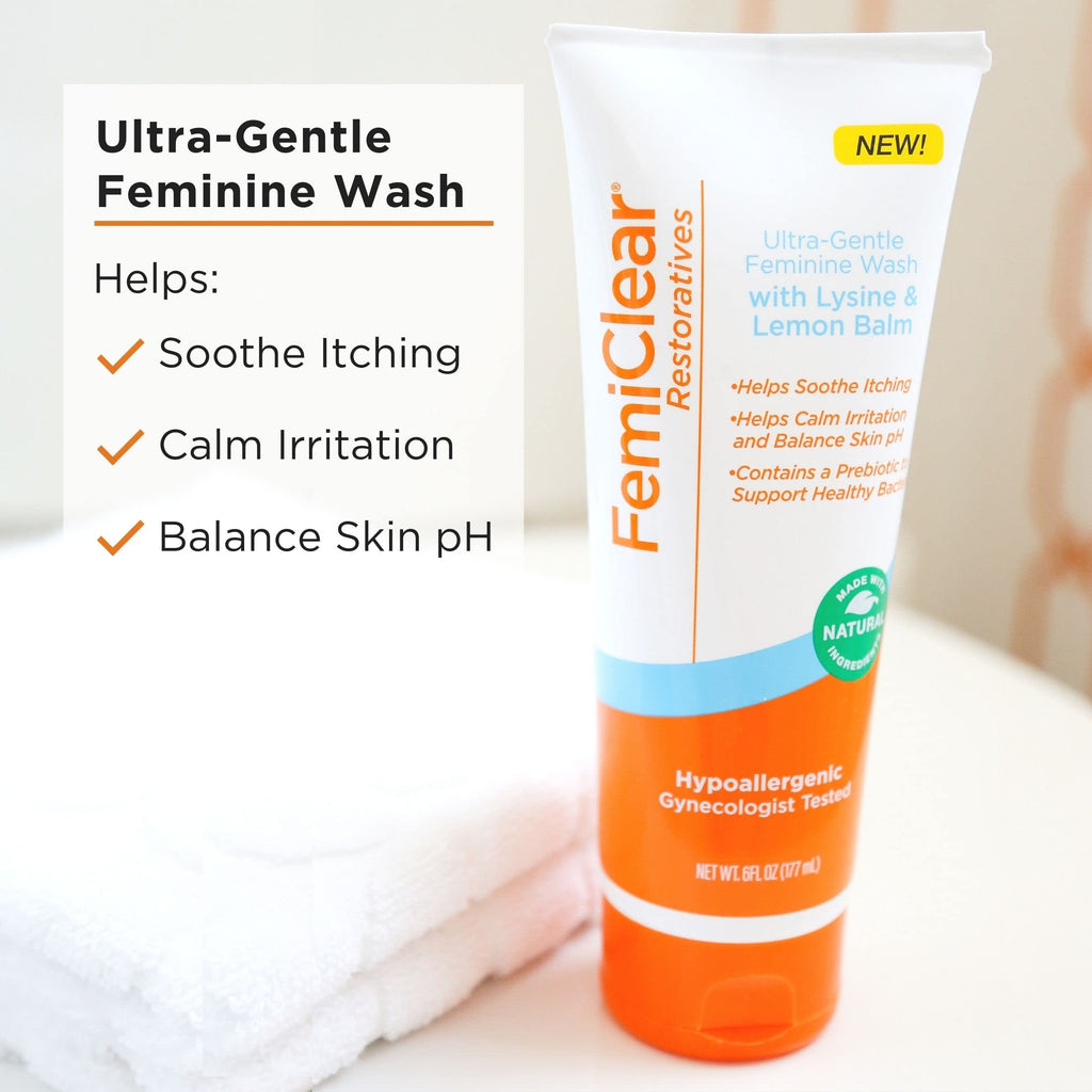 FemiClear® Restoratives Ultra-Gentle Feminine Wash, Made with Lysine & Lemon Balm, Natural Ingredients FemiClearBuy Supplements Australia