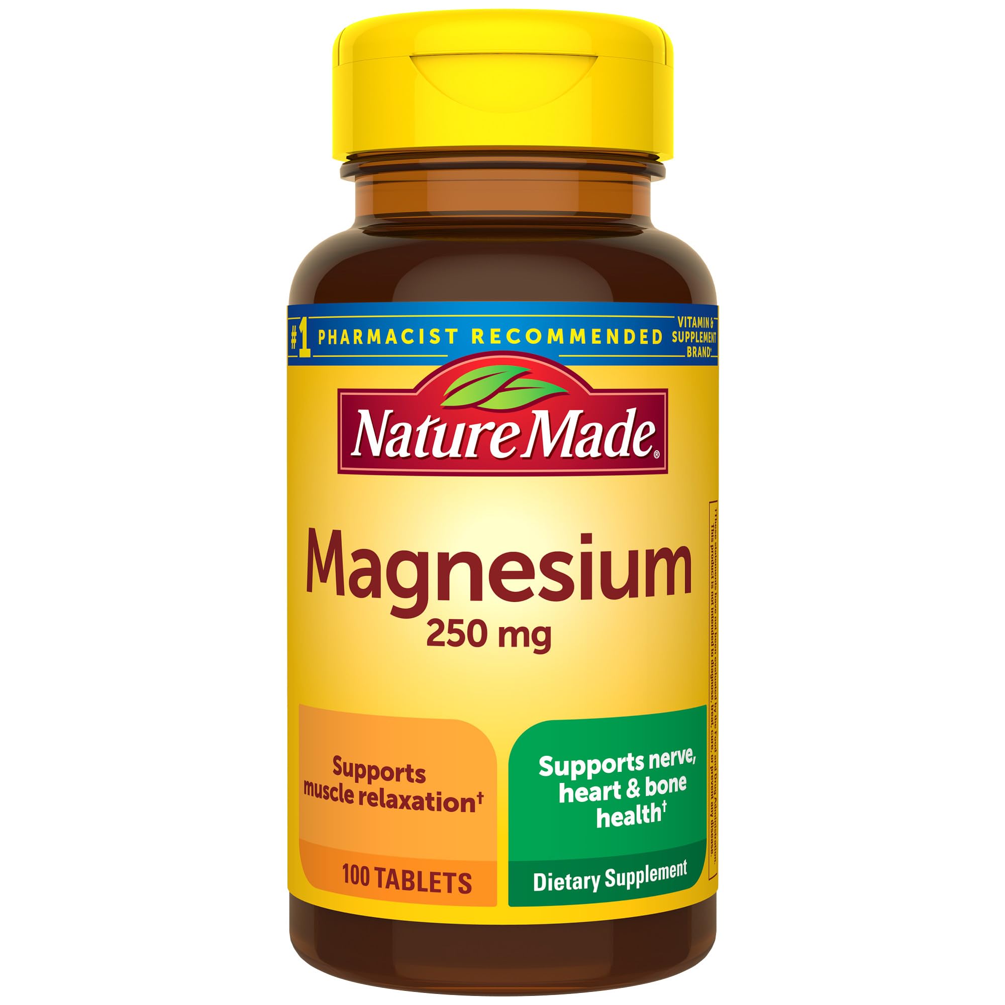 Nature Made Magnesium Oxide 250 mg, Magnesium Supplements for Men and Women, Support for Muscle, Heart, Bone and Nerve Health, 100 Tablets, 100 Day Supply Nature MadeBuy Supplements Australia