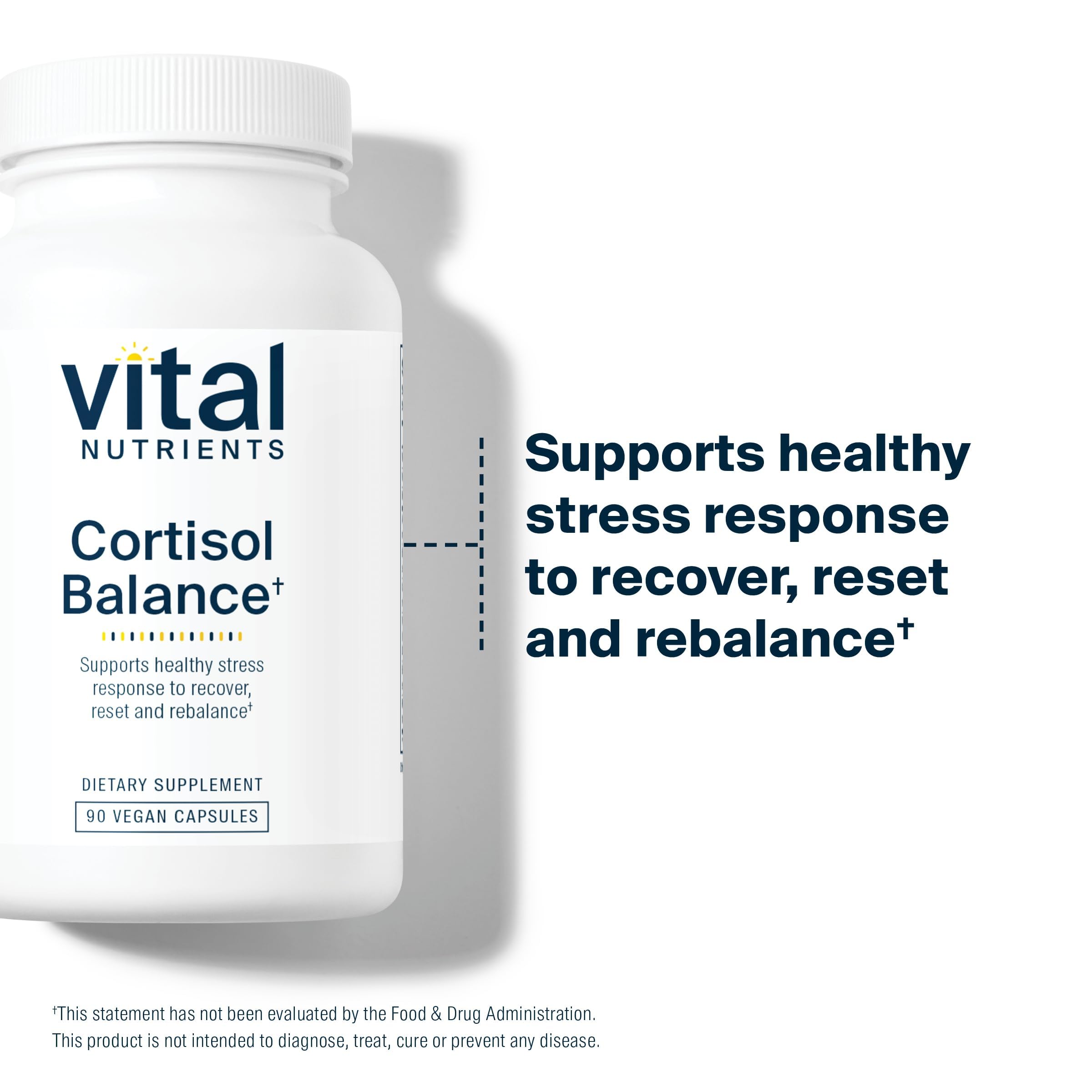 Vital Nutrients Cortisol Balance | Vegan Adrenal Support Supplements | Cortisol Manager Supports Energy & Stress Levels | Ashwagandha & Magnesium for Relaxation | Gluten, Dairy, Soy Free | 90 Capsules Vital Nutrients buy supplements Au
