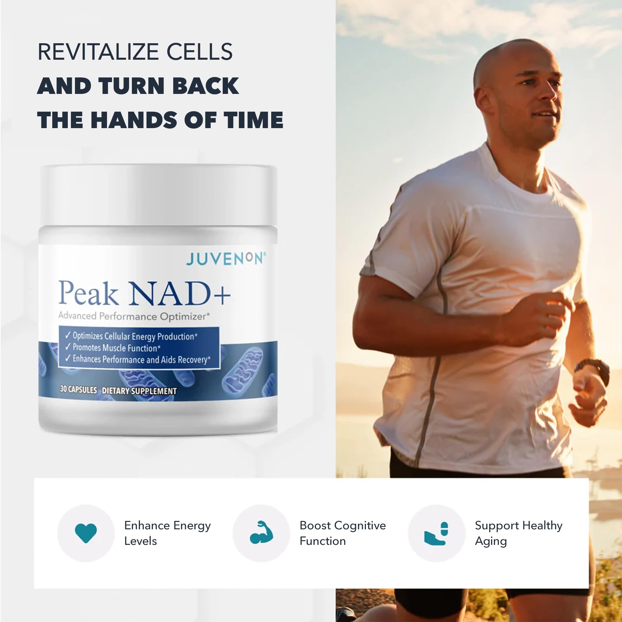 Juvenon Peak NAD+ | Advanced Cellular Health and Regeneration Formula | Boost NAD+ Levels, Support Cellular Vitality, and Promote Natural Renewal JuvenonBuy Supplements Australia
