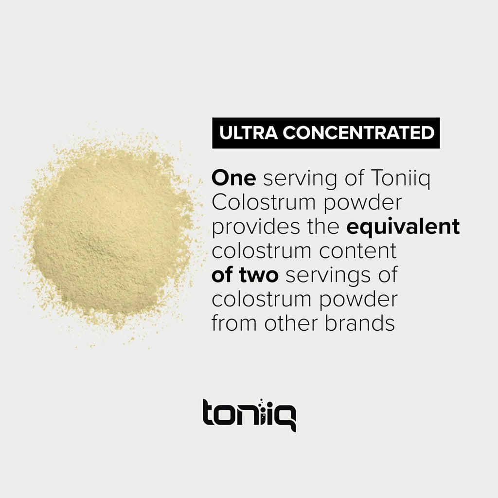 Ultra High Strength Bovine Colostrum Powder - 50% IgG - 2,000mg per Serving - Third Party Tested for Potency - Supports Immune, Gut, and Skin Health - 30 Servings -Premium Bovine Colostrum Supplement Toniiq buy supplements Au