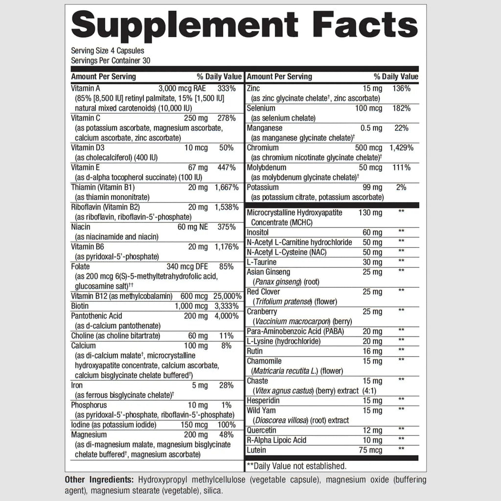 PureFormulas PureMulti for Women - Comprehensive Multivitamin for Women with Essential Nutrients and Herbal Support Womens Daily Multivitamins PureFormulas