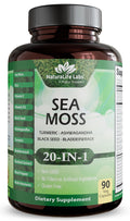Sea Moss, Black Seed Oil, Bladderwrack, Turmeric, Ashwagandha, Burdock, Vitamin C, D3, Yellow Dock Root, Manuka, Dandelion - 90 Veggie caps NaturaLife LabsBuy Supplements Australia